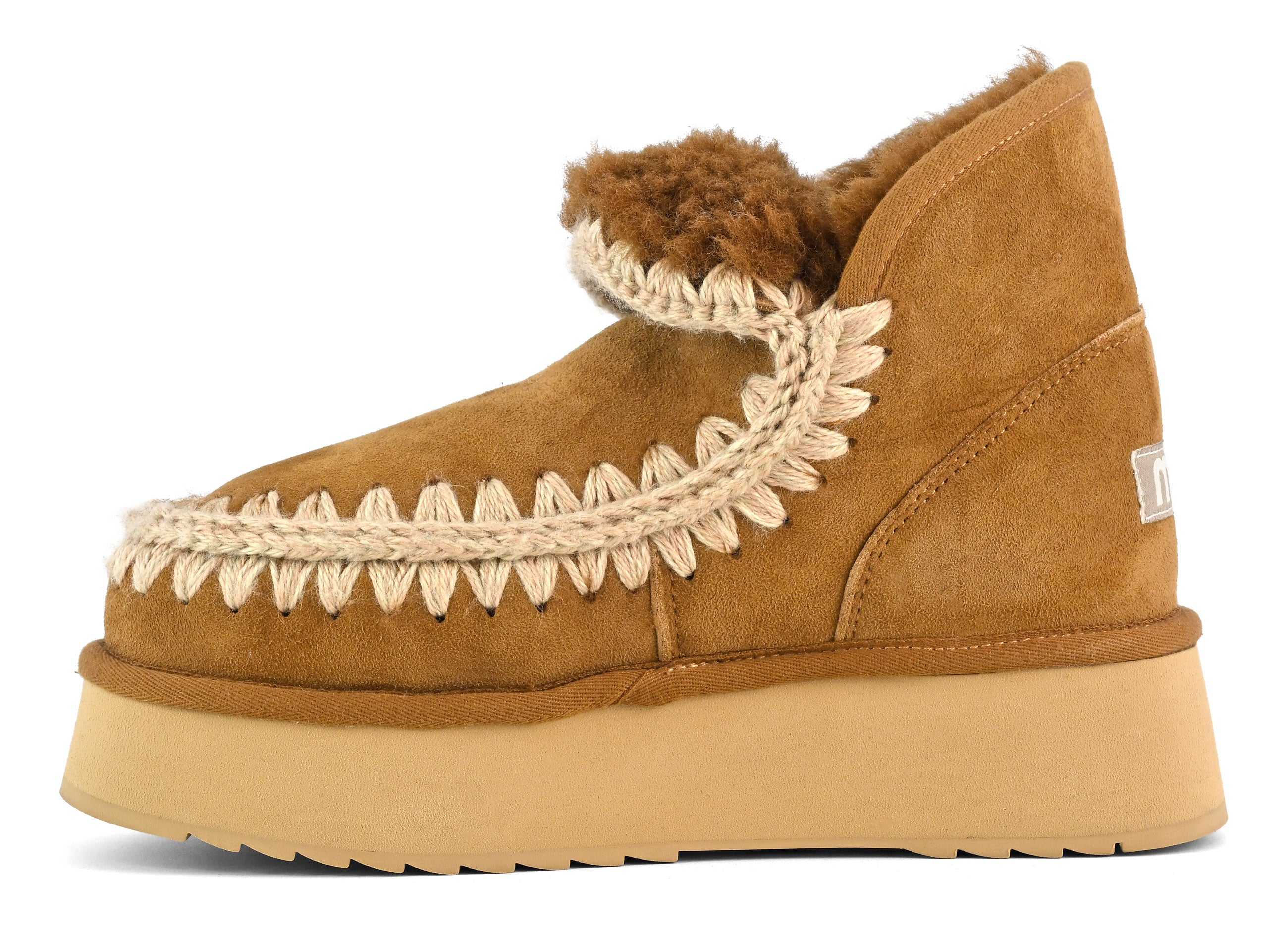 MOU Stivaletto Donna Mini Eskimo Platform Boot-Cognac