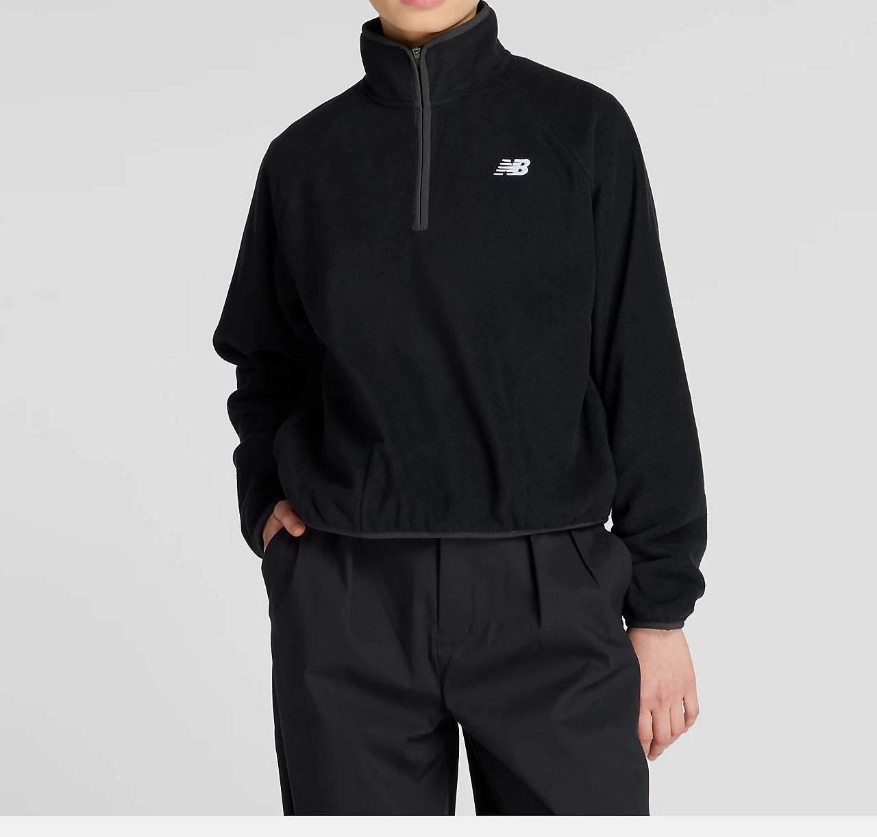 NEW BALANCE Felpa Donna Sport Polar Half Zip-Black
