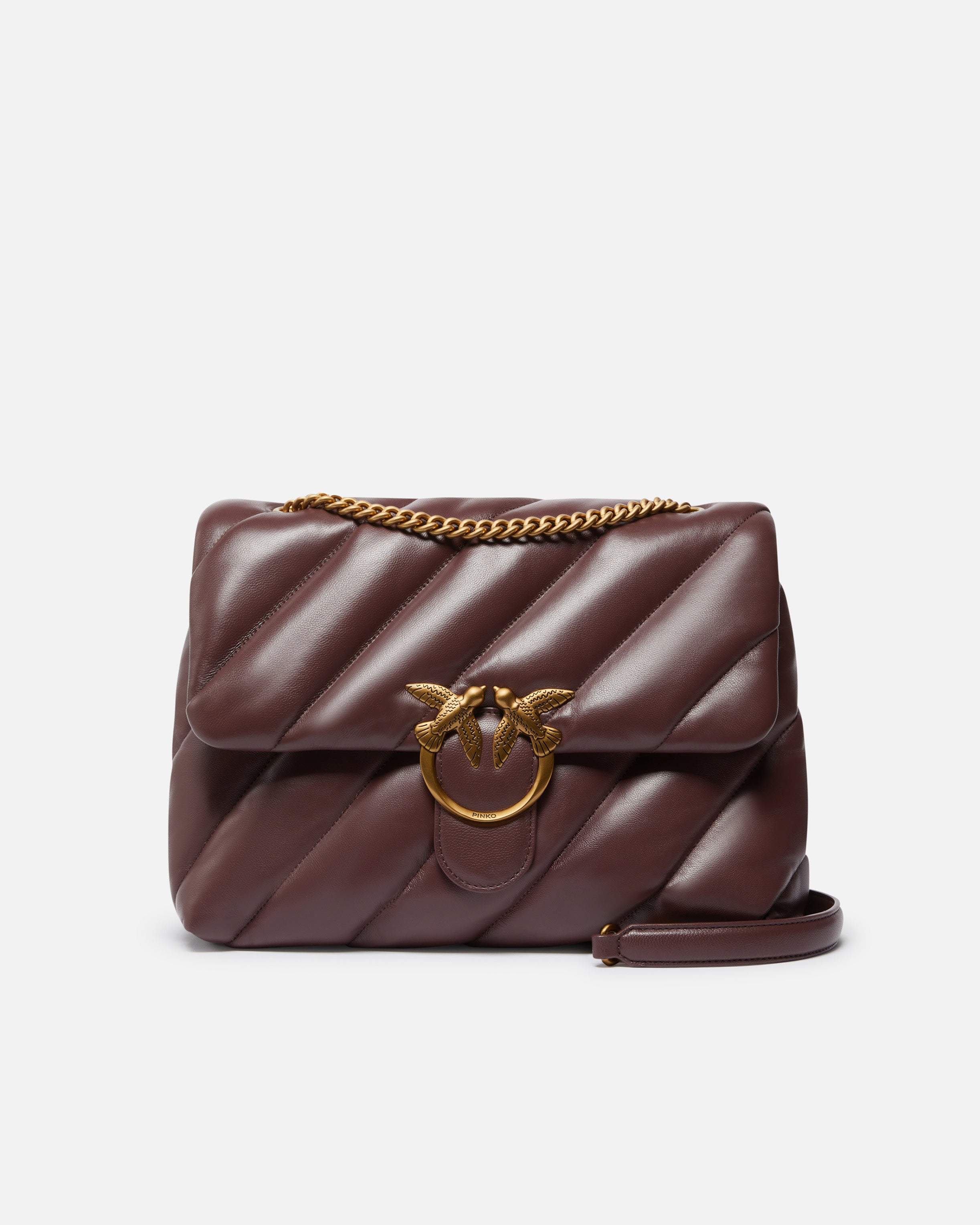 PINKO Borsa Love Puff Big Classic-Marrone Gold