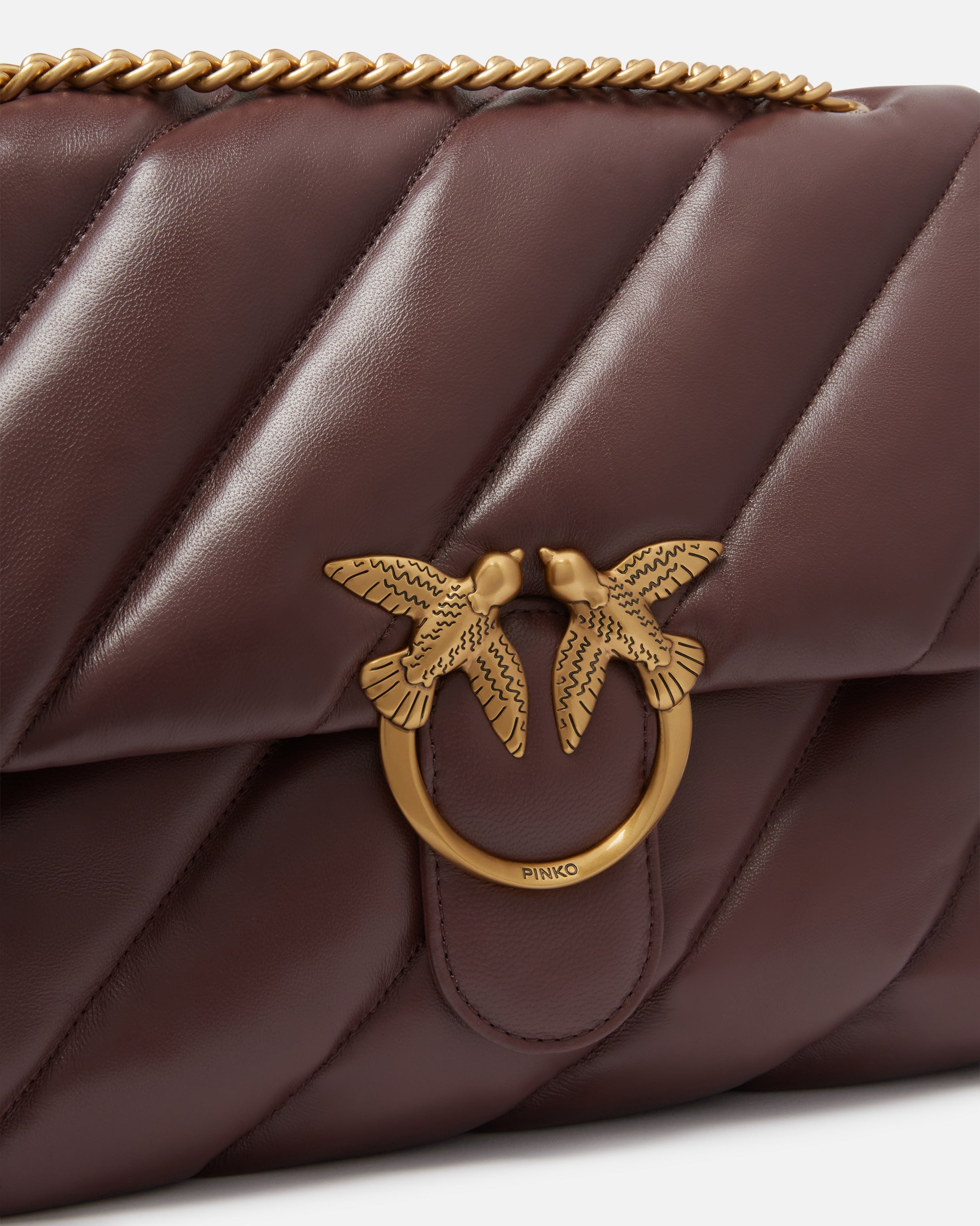 PINKO Borsa Love Puff Big Classic-Marrone Gold