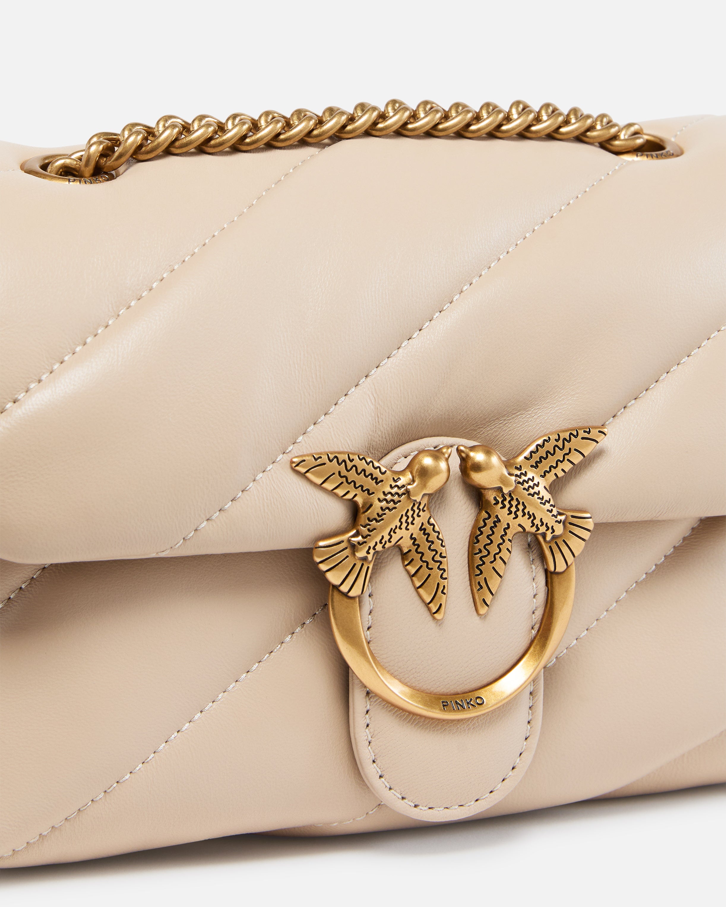 PINKO Borsa Love Puff Mini Classic-Beige Grigio Fumo