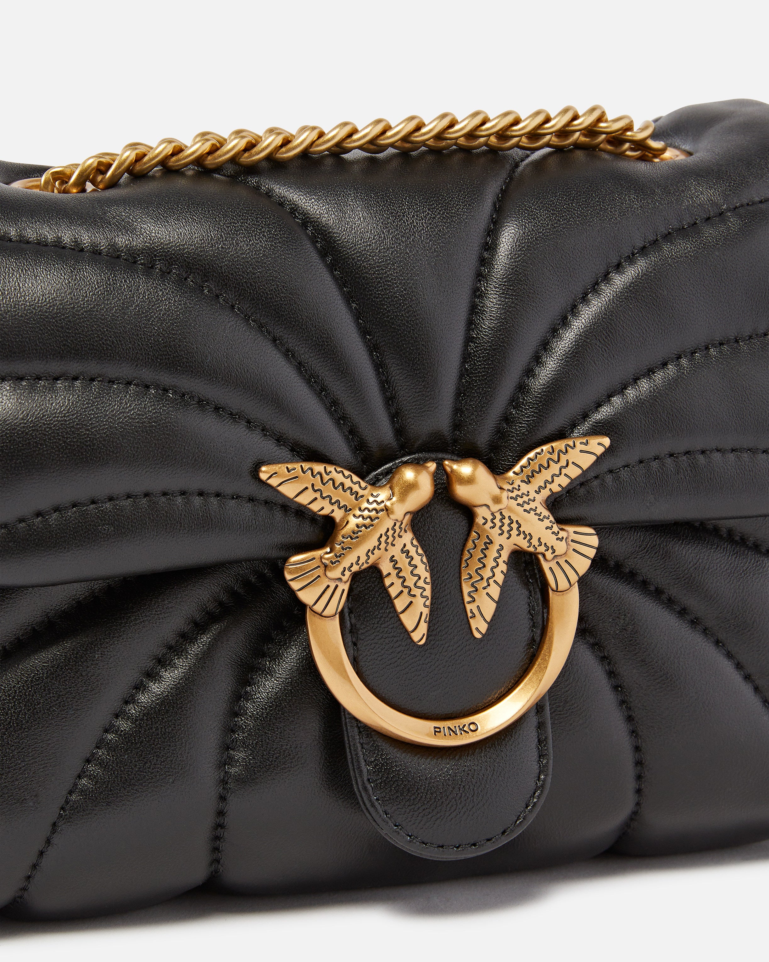 PINKO Borsa Love Puff Mini Classic Butterfly-Nero Gold