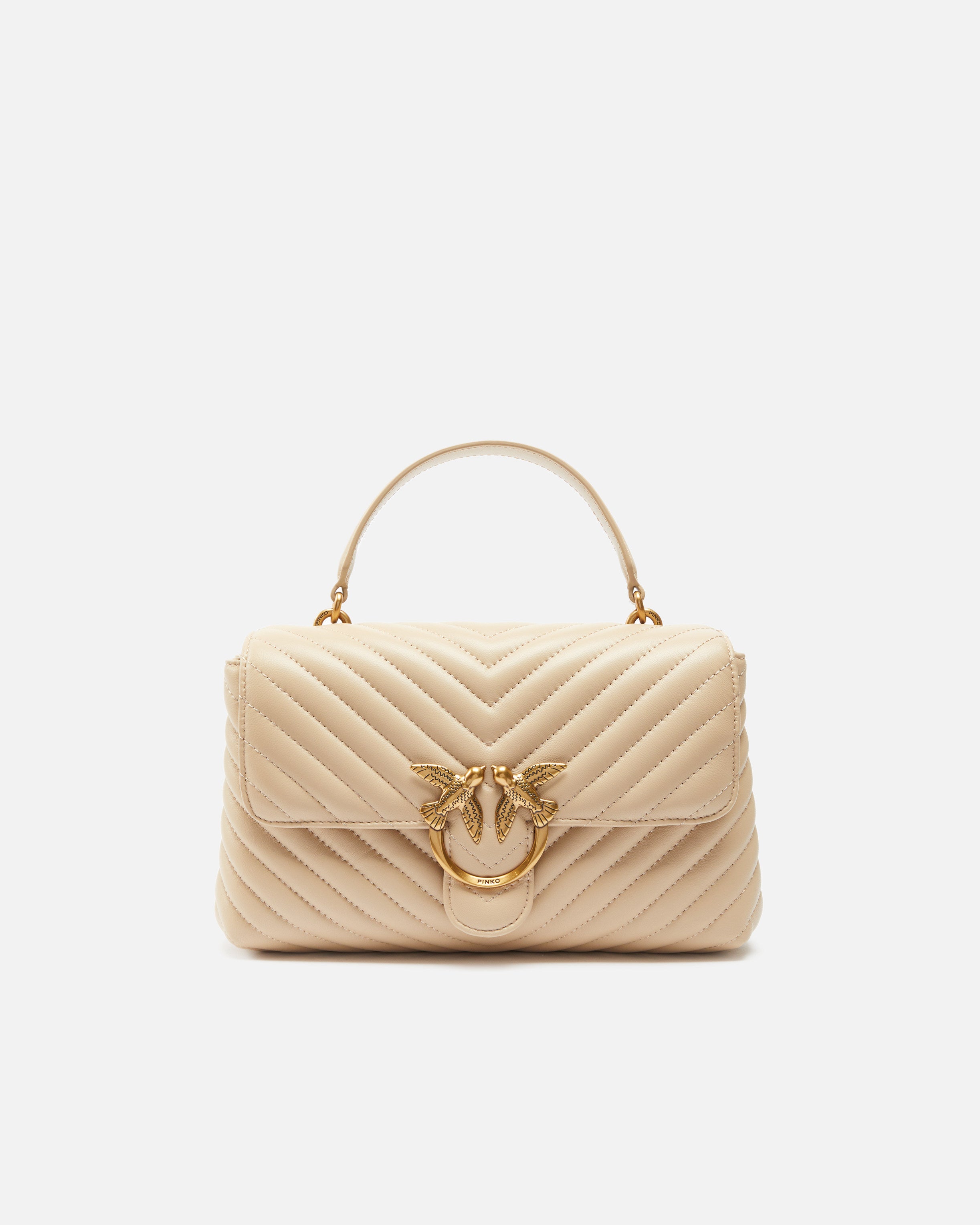 PINKO Borsa Love Lady Puff Classic-Beige Grigio Fumo Gold