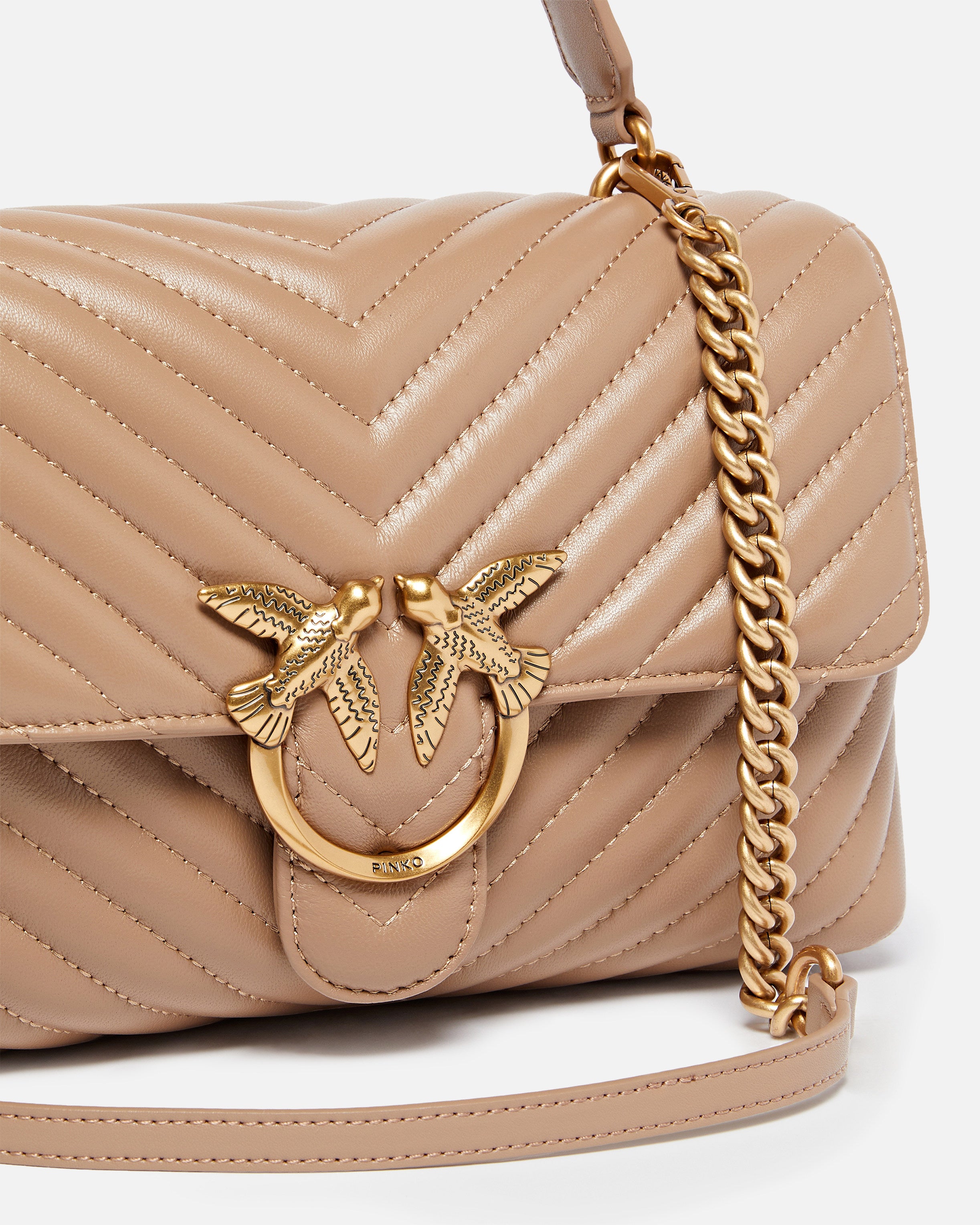 PINKO Borsa Love Lady Puff Classic-Biscotto Gold