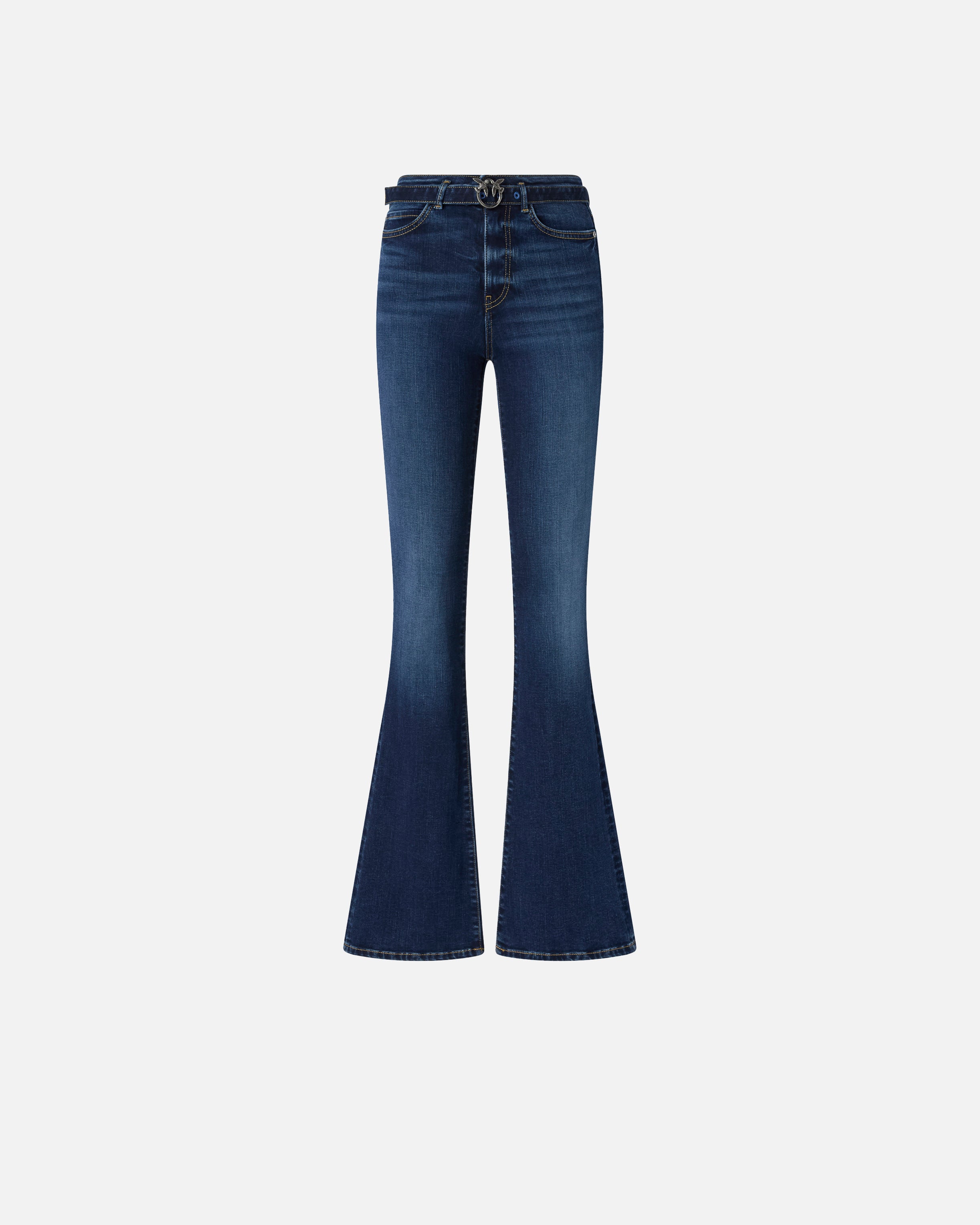 PINKO Jeans Flora Flare Cintura Logo-Blu