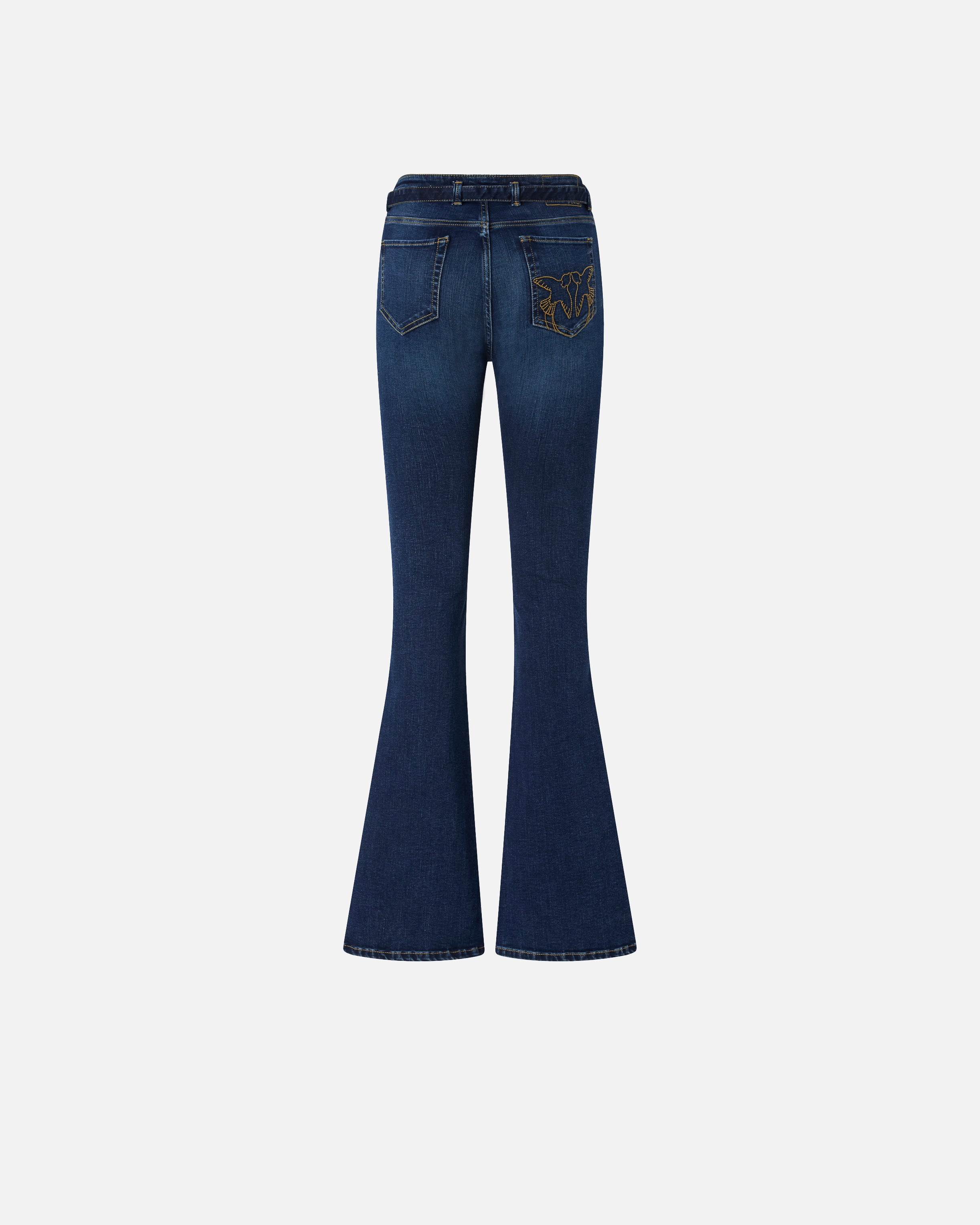 PINKO Jeans Flora Flare Cintura Logo-Blu