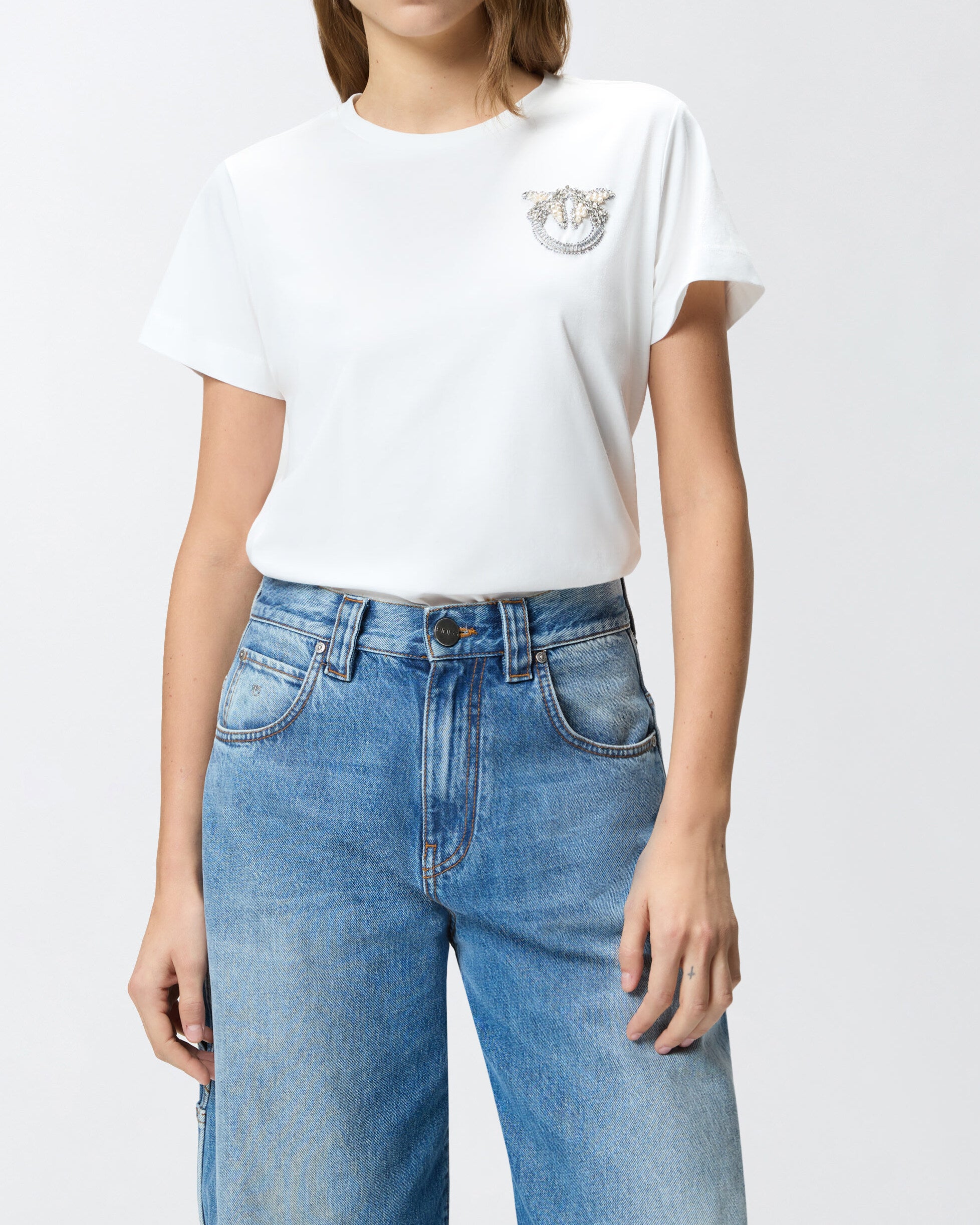 PINKO T-shirt Nambrone-Bianco Biancaneve