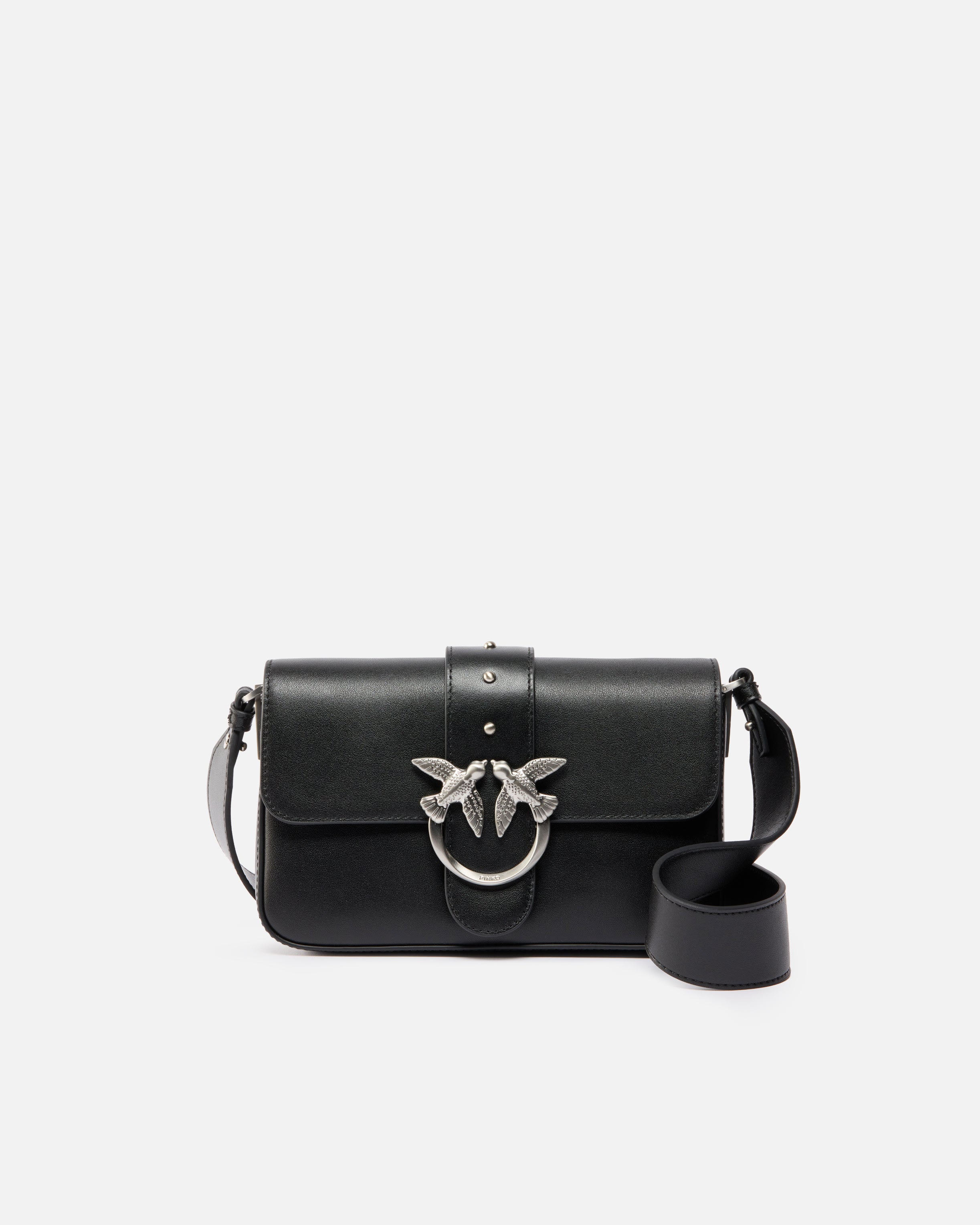 PINKO Borsa Love One Mini Slouchy-Nero Silver