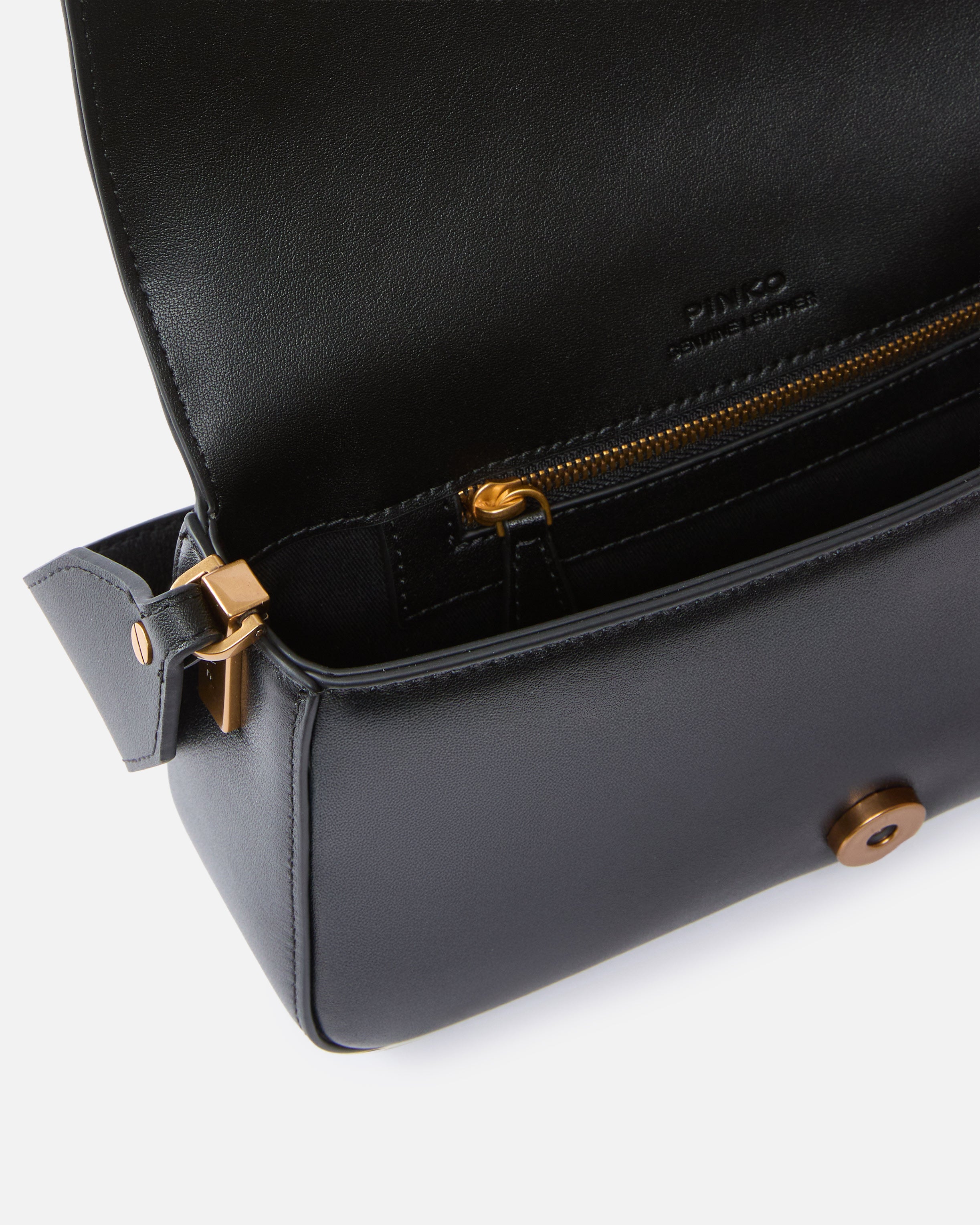 PINKO Borsa Love One Mini Slouchy-Nero Gold