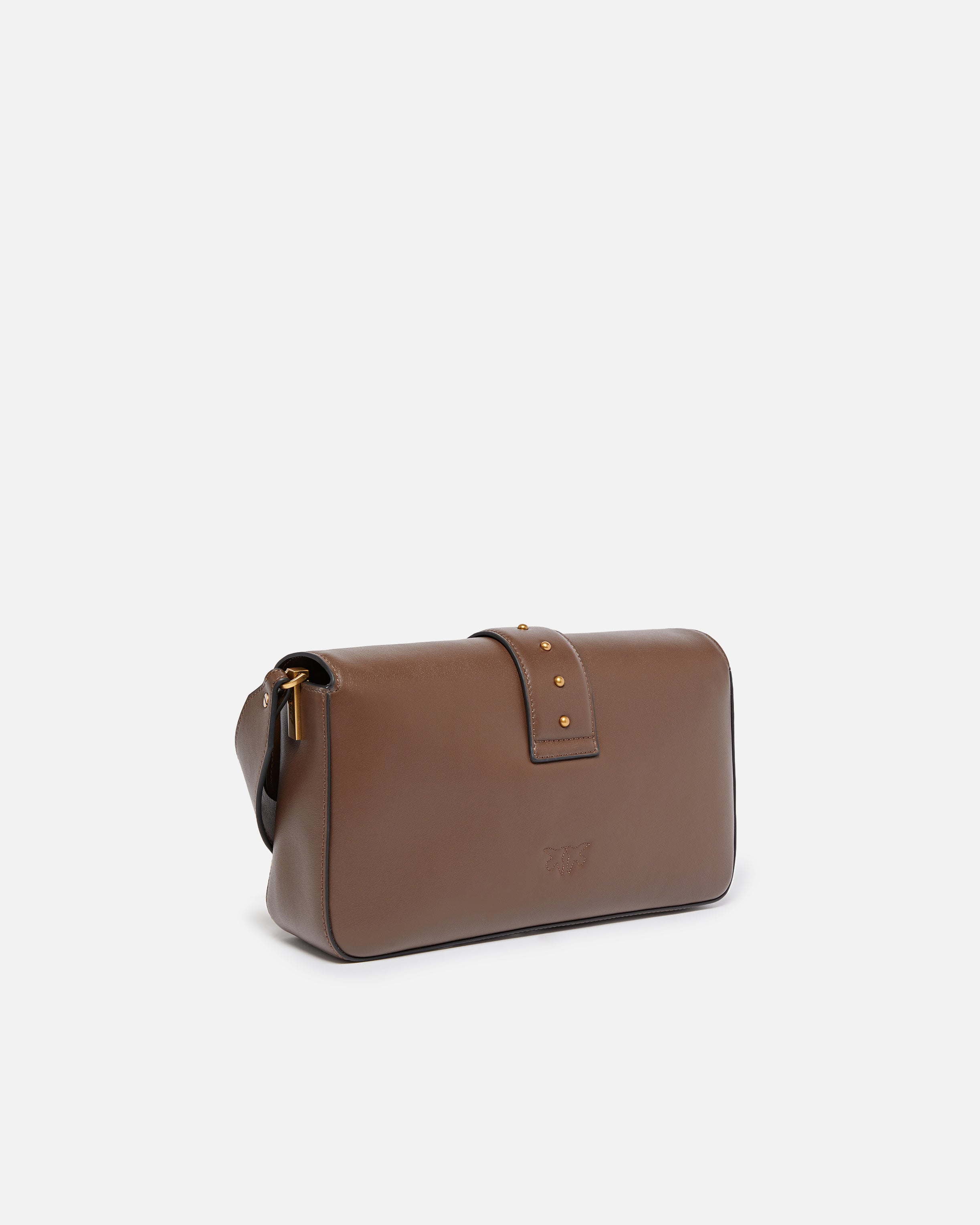 PINKO Borsa Love One Classic Slouchy-Marrone Gold