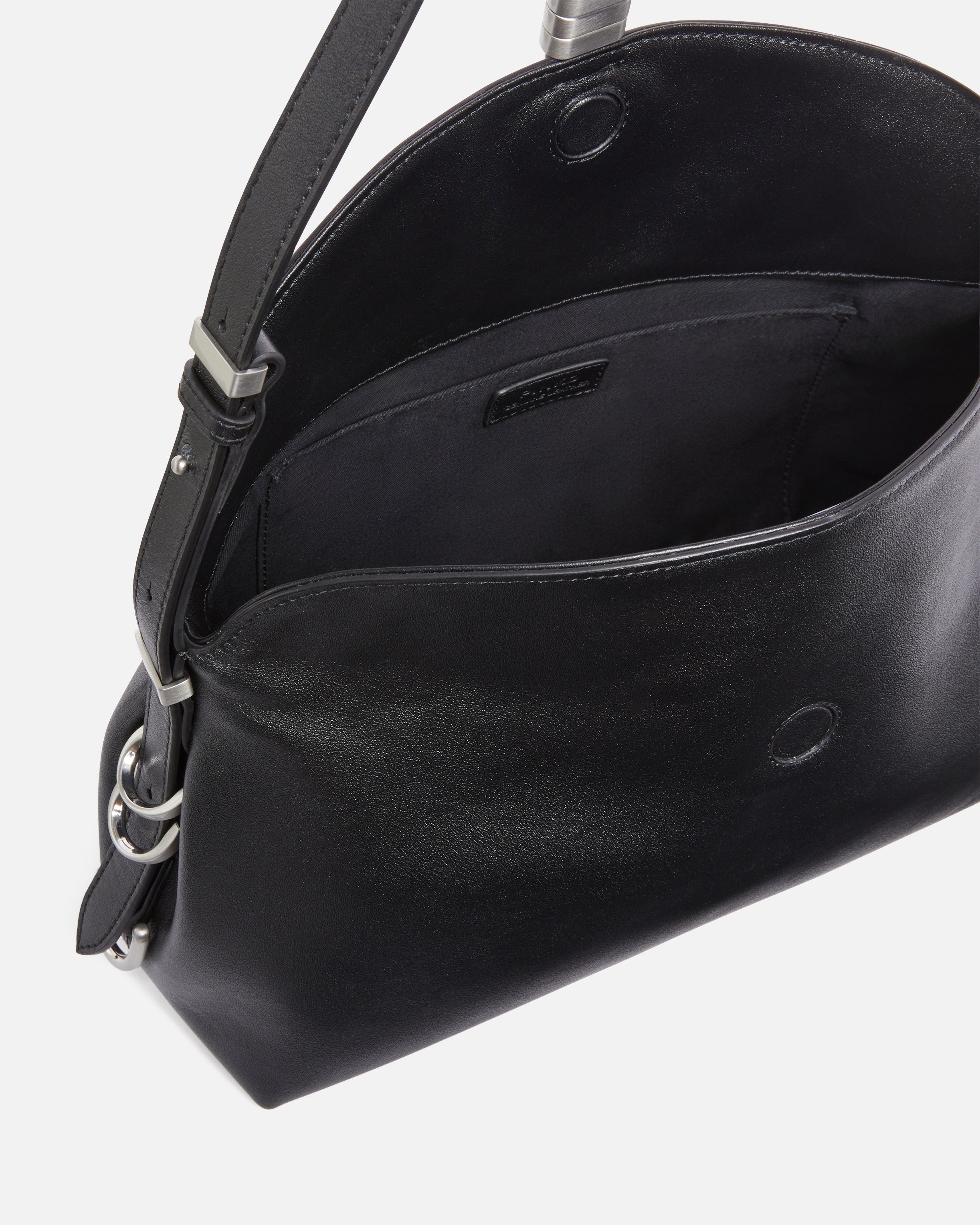 PINKO Borsa Saddle Baguette Classic-Nero Silver