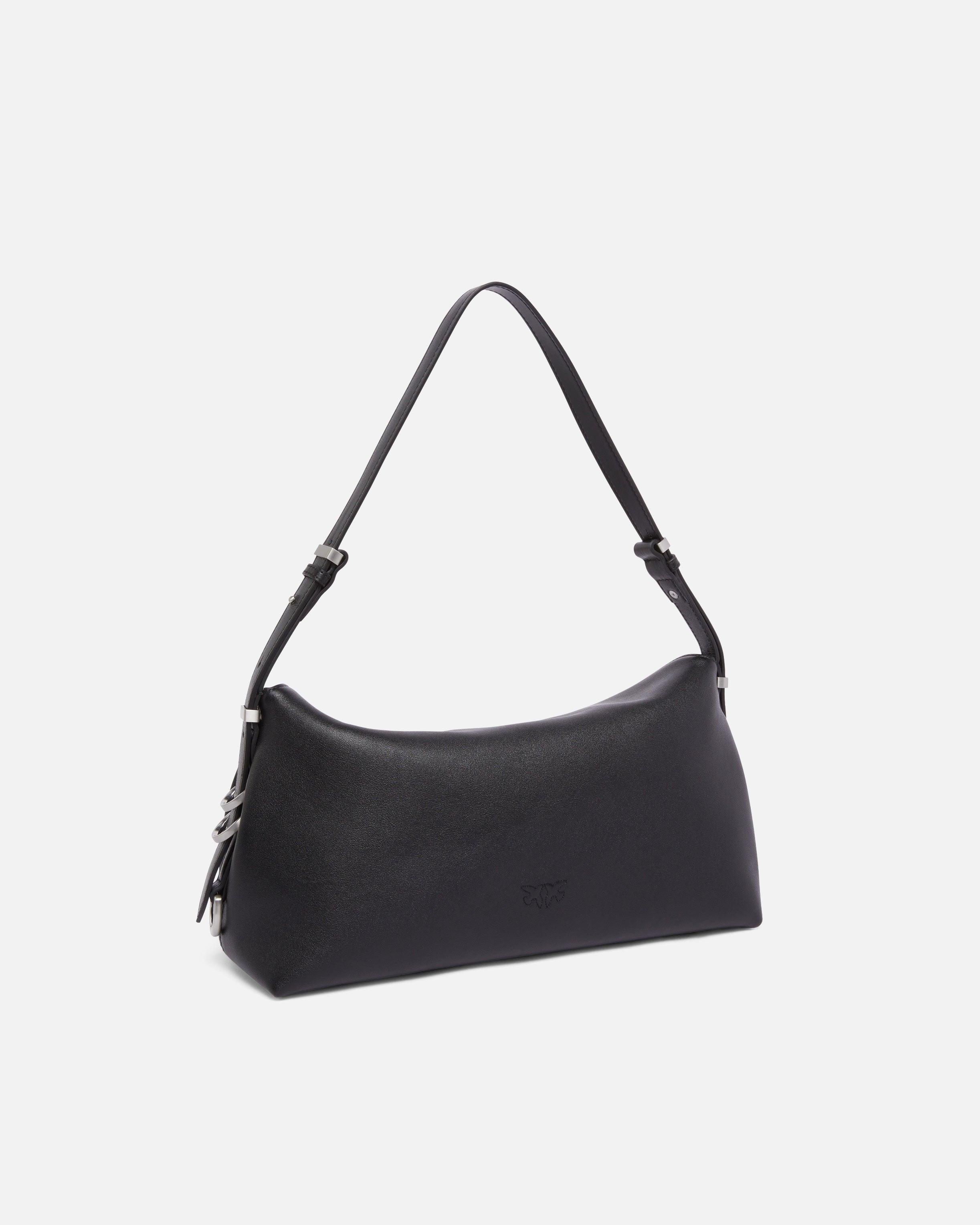 PINKO Borsa Saddle Baguette Classic-Nero Silver