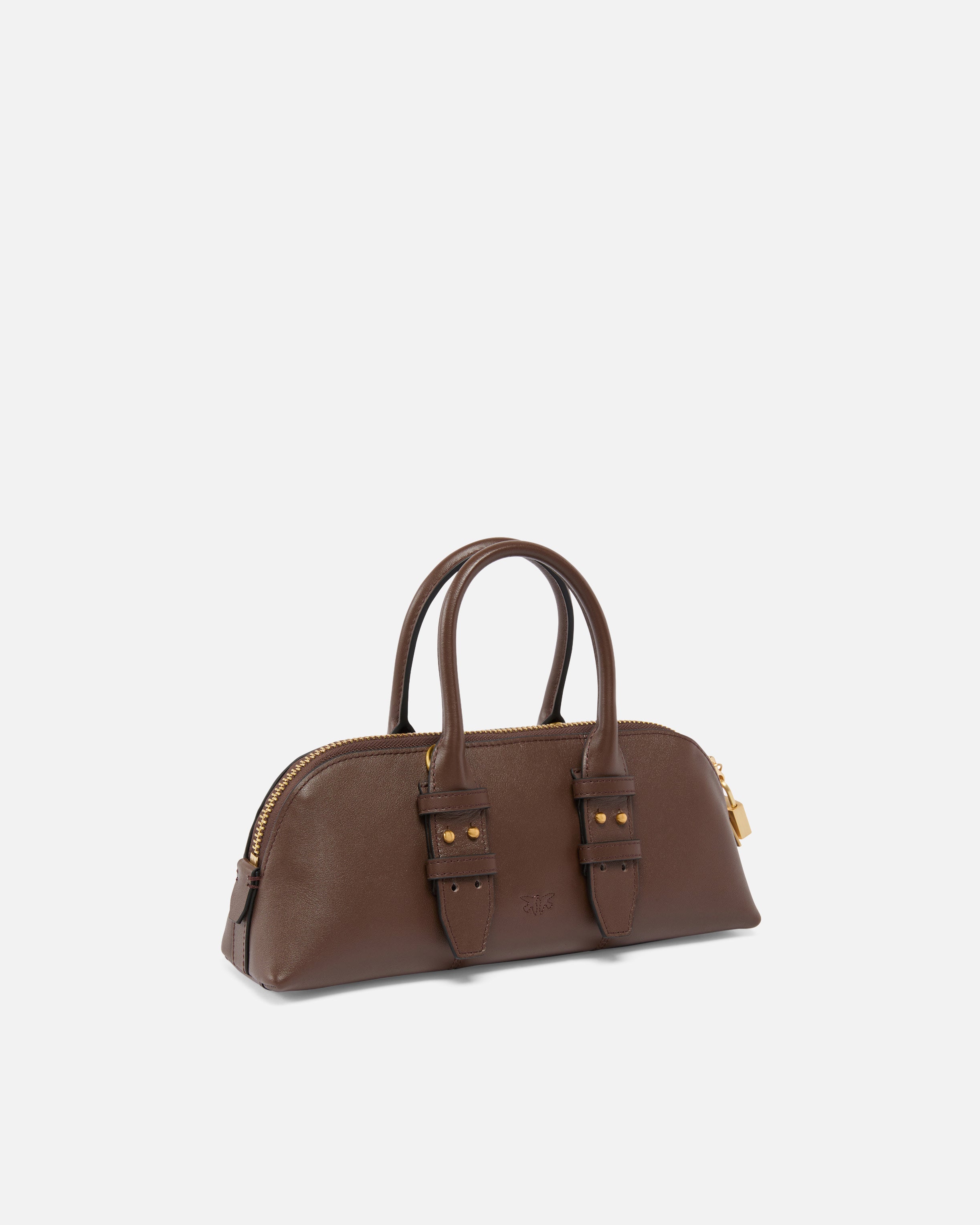 PINKO Borsa Bowling Escape Baguette-Marrone Gold
