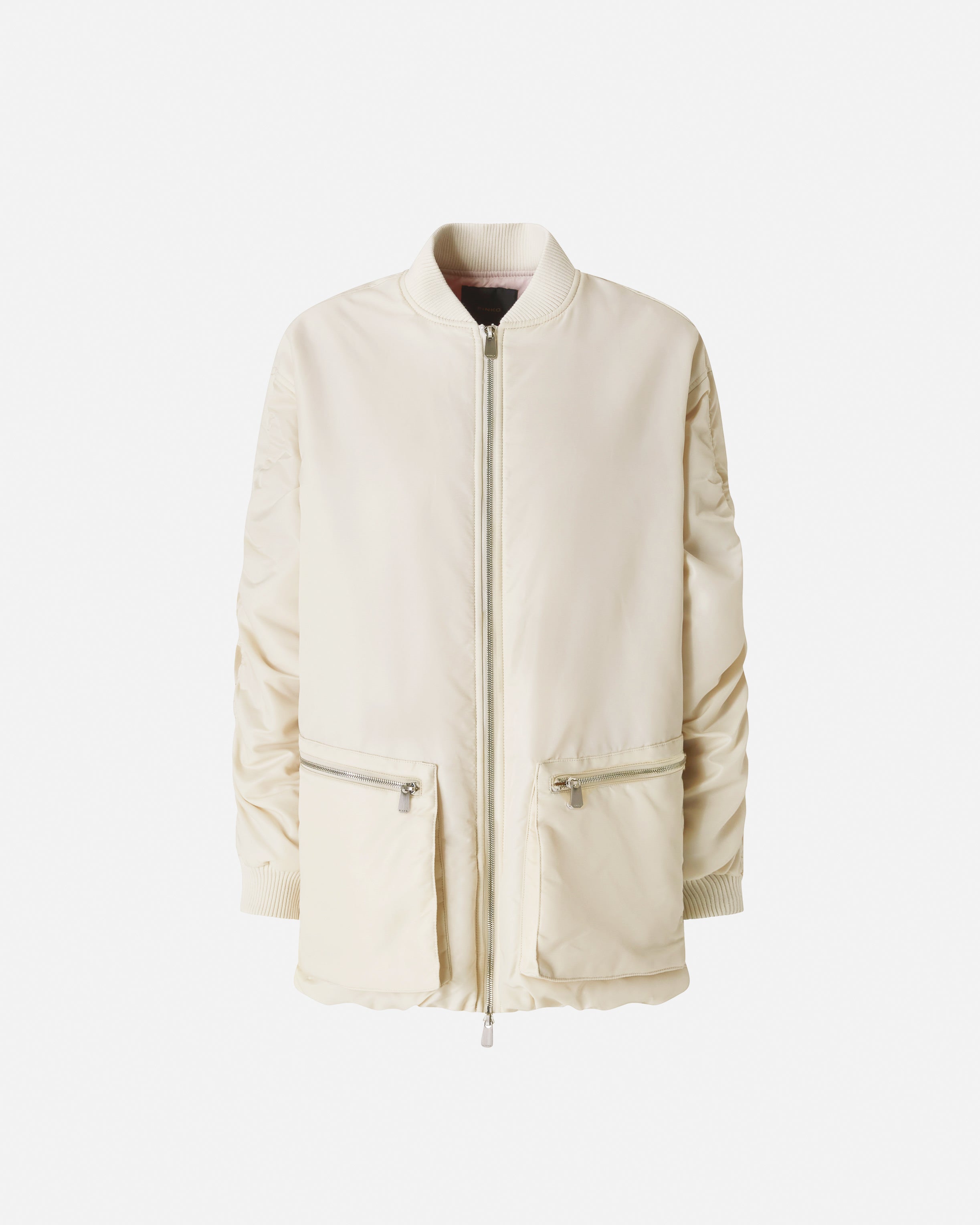 PINKO Bomber Lungo Bacon raso-Off White