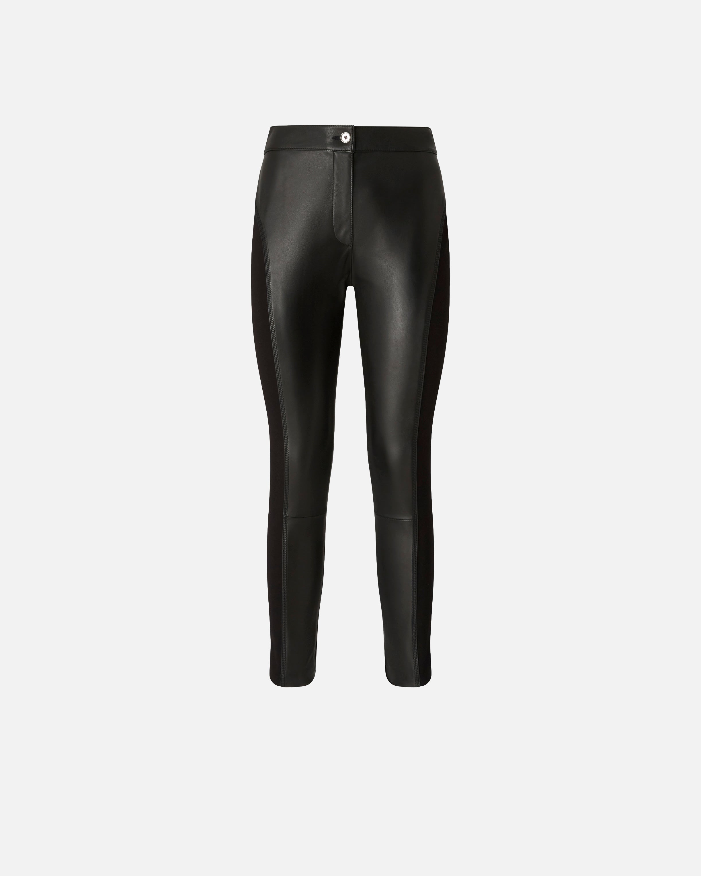 PINKO Pantalone Pizza Pelle Neoprene-Nero Limousine