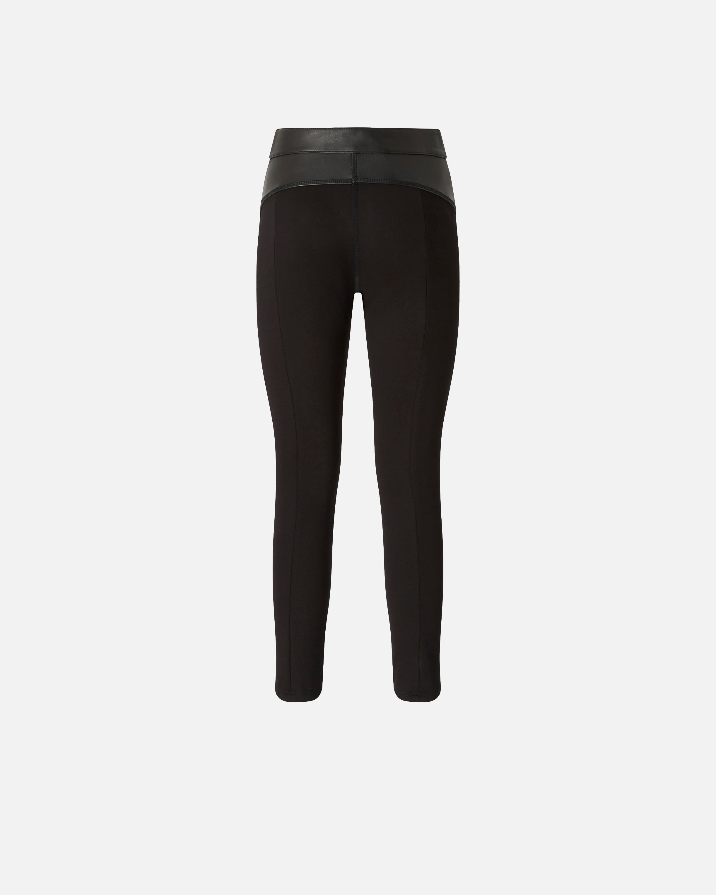 PINKO Pantalone Pizza Pelle Neoprene-Nero Limousine