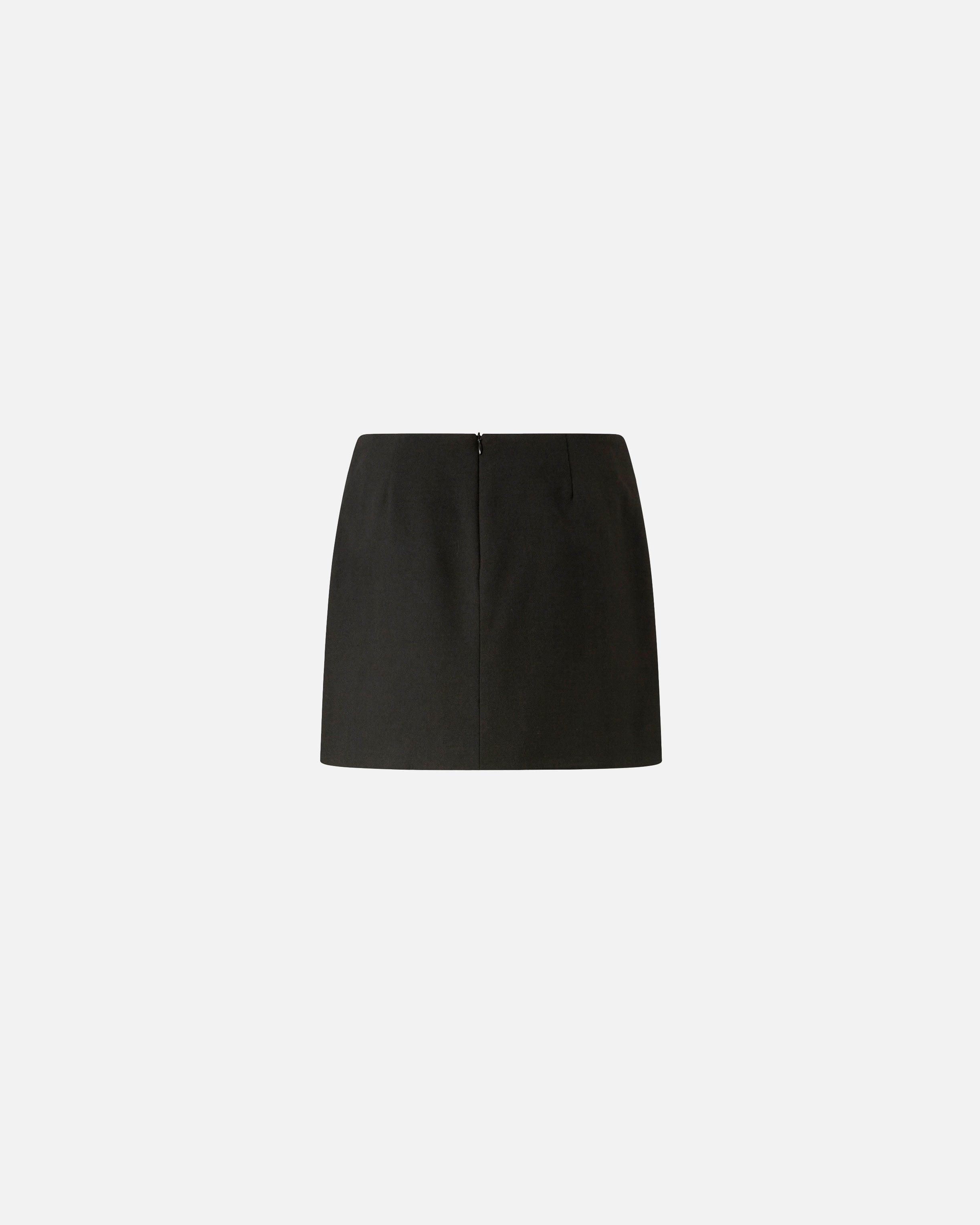 PINKO Minigonna Memory Perle Cristalli-Nero