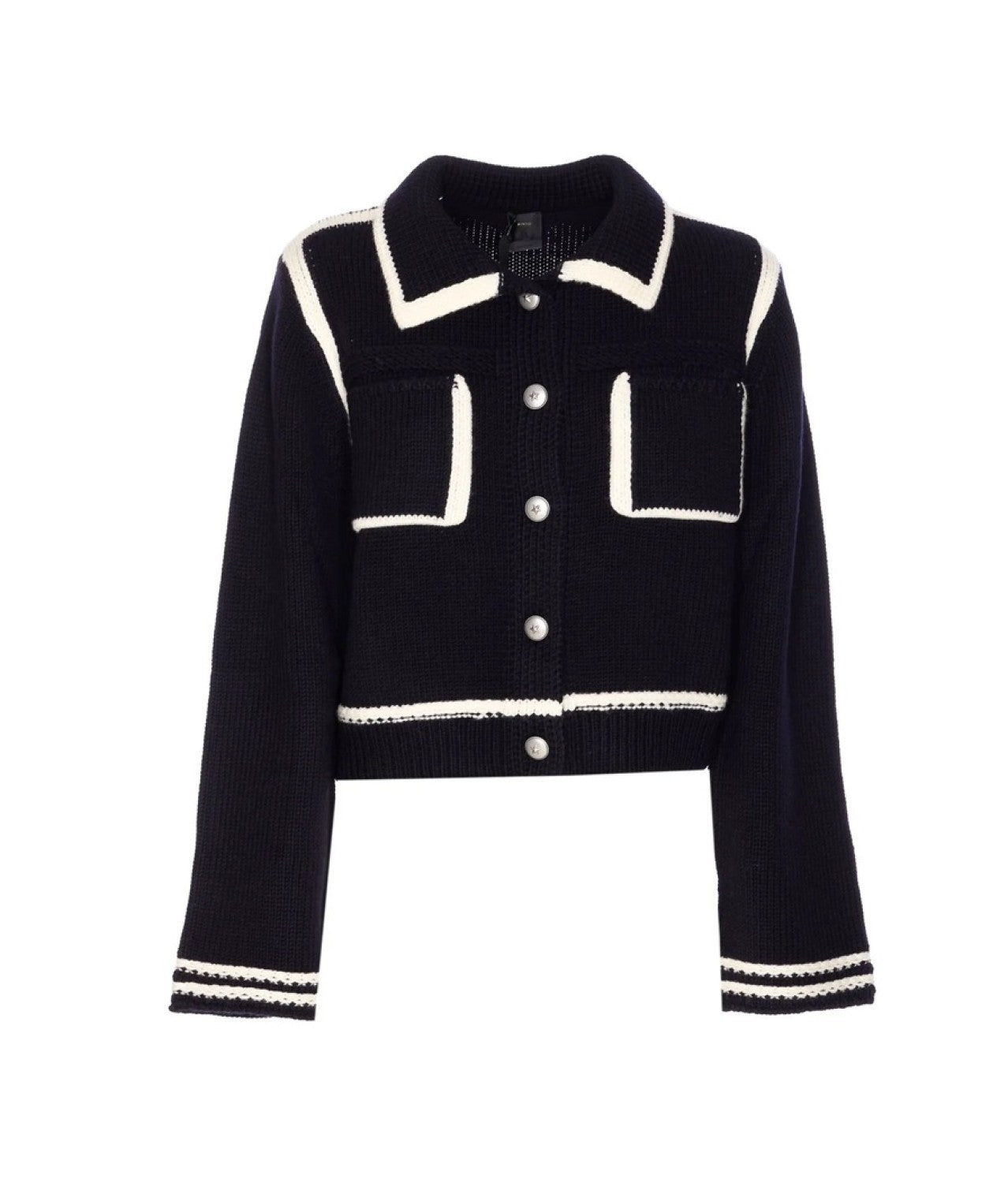 PINKO Cardigan Sulcis-Nero Limousine Bianco