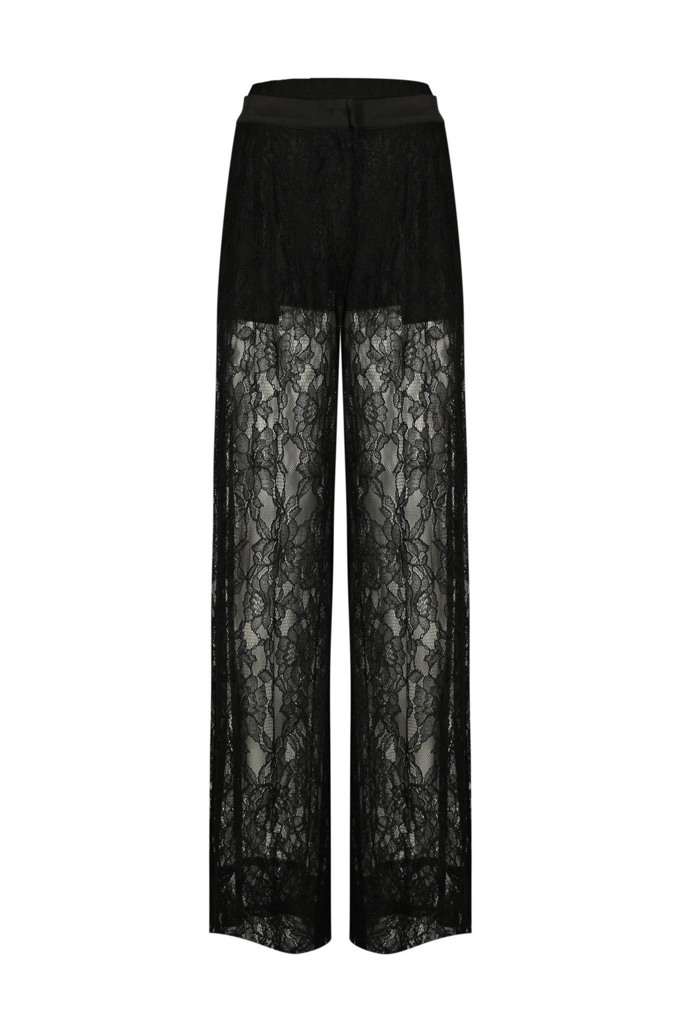 PINKO Pantalone Cluedo Pizzo Satin-Nero