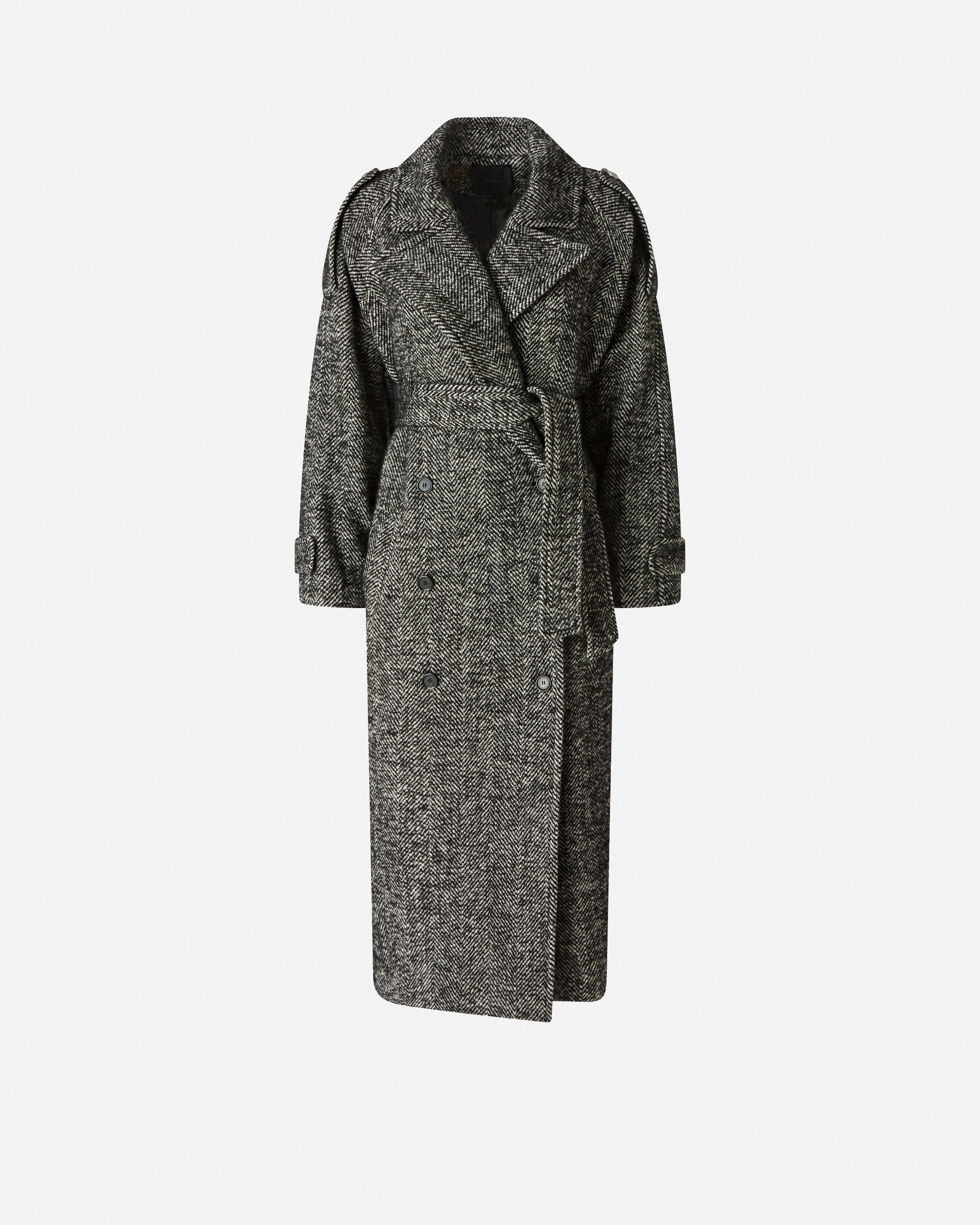 PINKO Cappotto Lungo Carrube-Grigio Nero