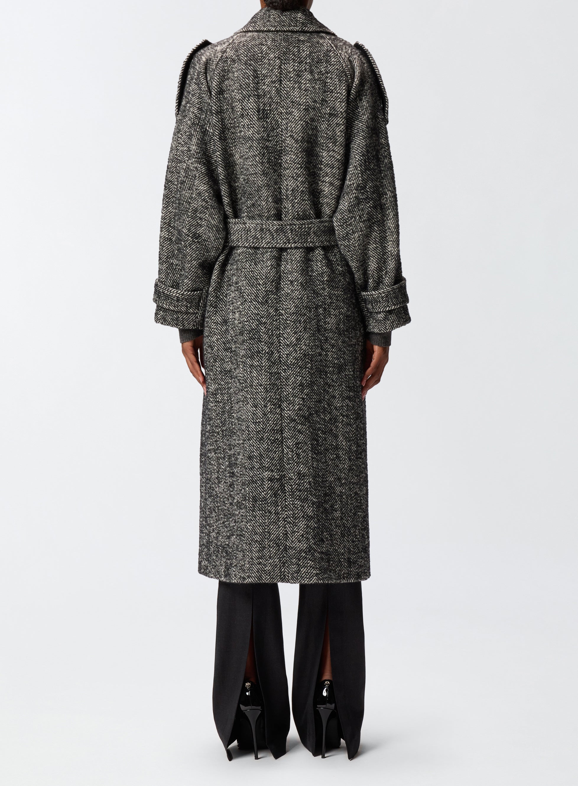 PINKO Cappotto Lungo Carrube-Grigio Nero