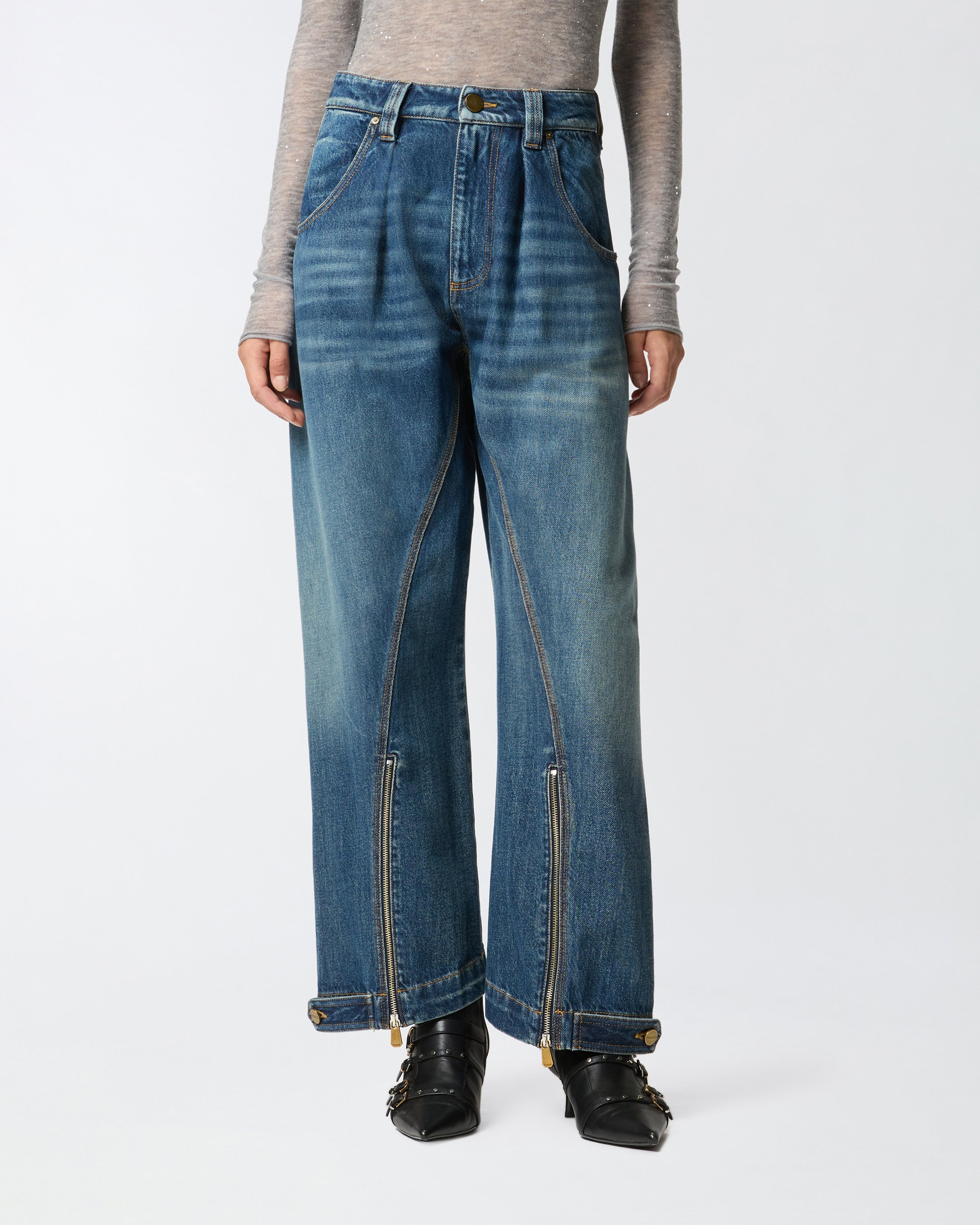 PINKO Jeans Sicuro Zip-Blu Denim