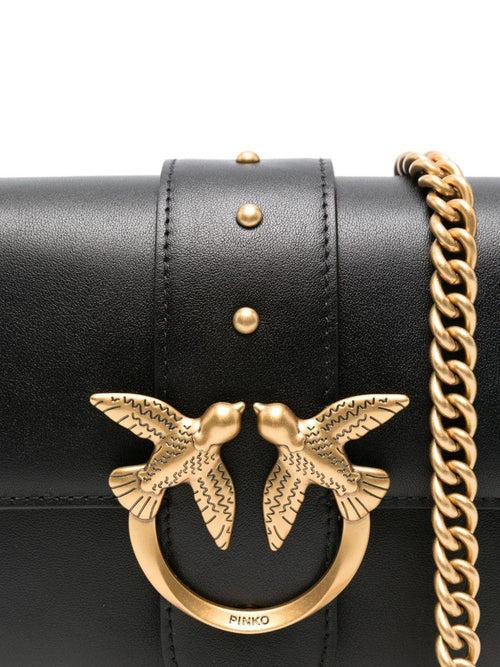 PINKO Borsa Love One Mini Slouchy Mb Charms-Nero Gold