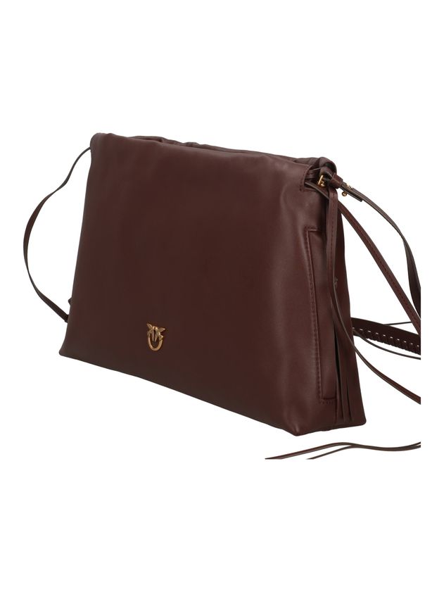 PINKO Borsa Maxi Clutch+tracolla-Rosso Mogano Gold