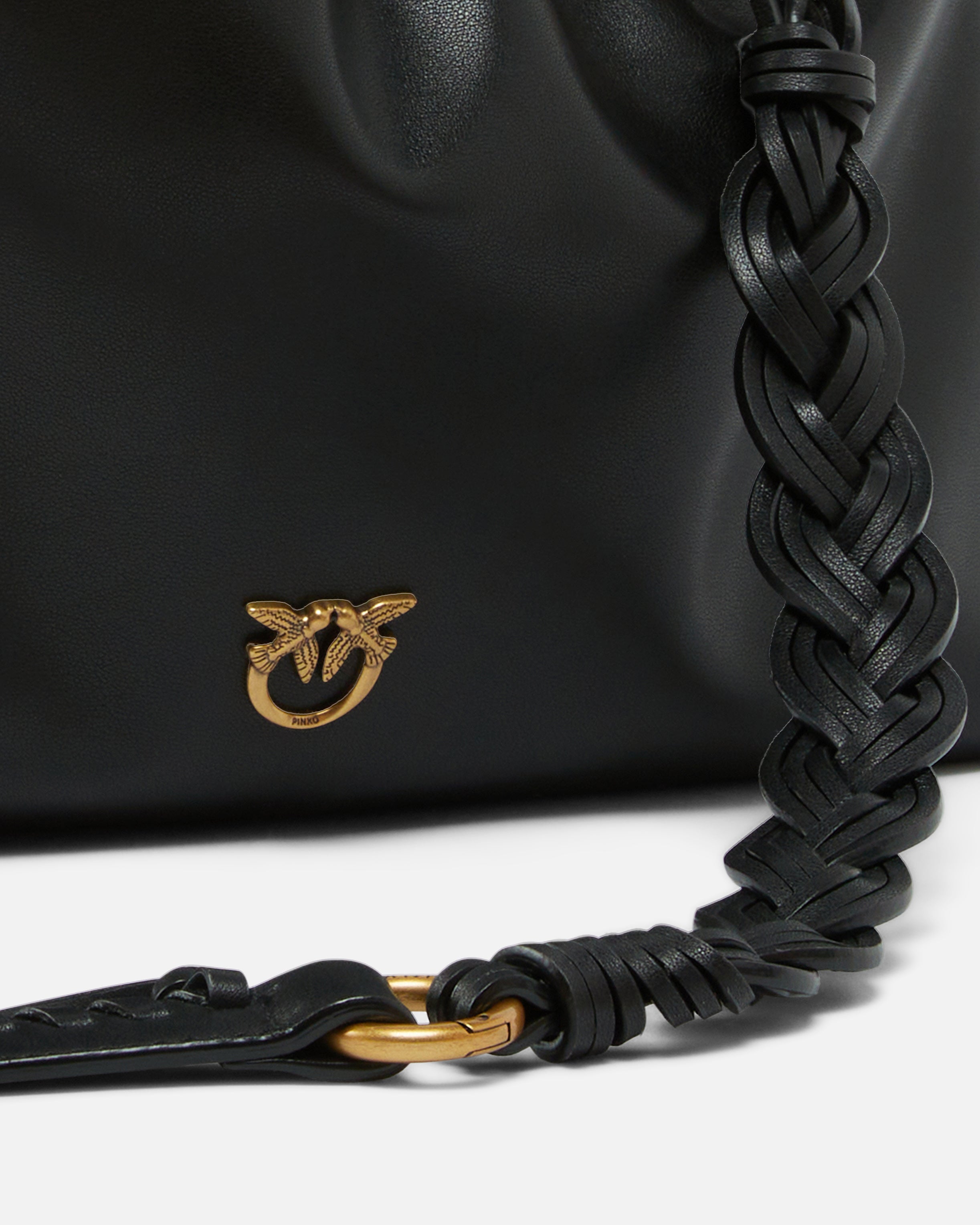 PINKO Borsa Maxi Clutch+tracolla-Nero Gold