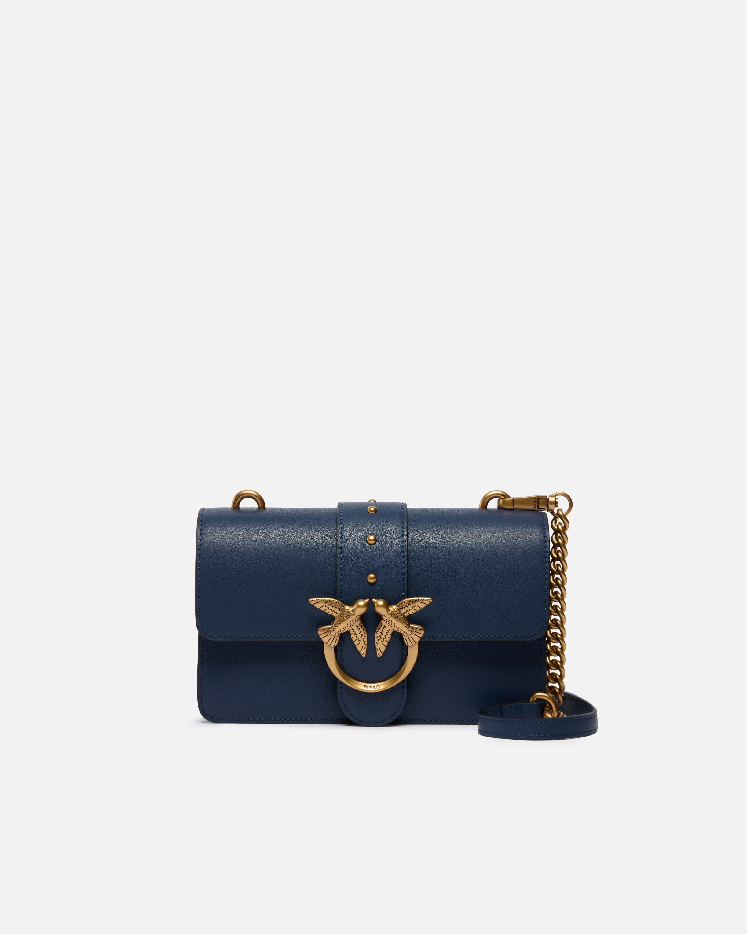 PINKO Borsa Love One Mini St-Blu Indaco Gold