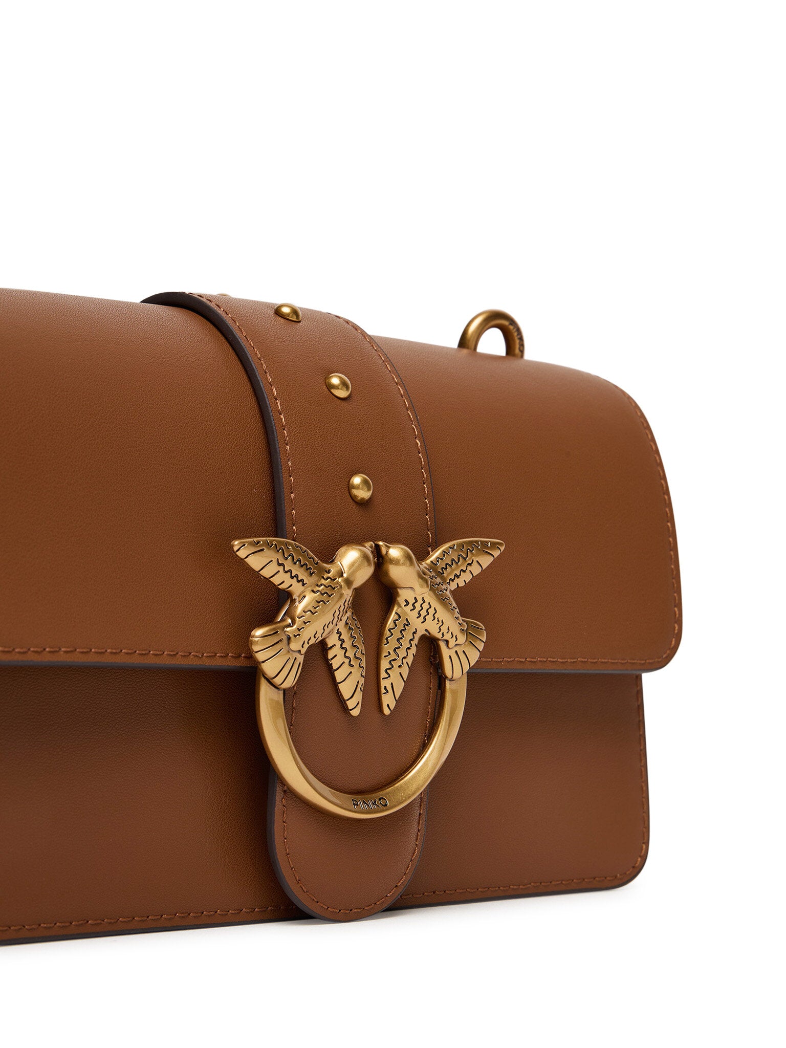 PINKO Borsa Love One Mini St-Marrone Gold