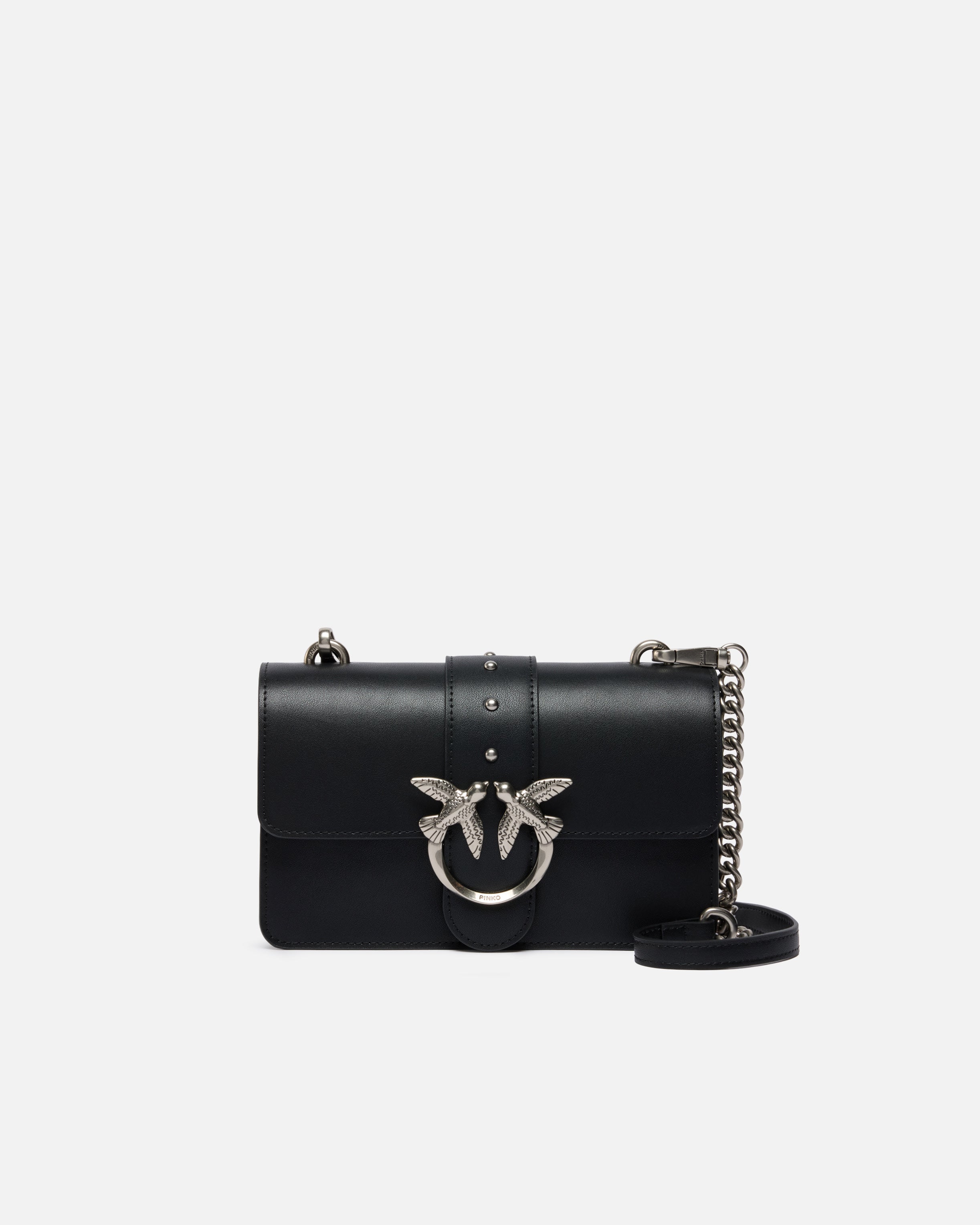 PINKO Borsa Love One Mini St-Nero Silver
