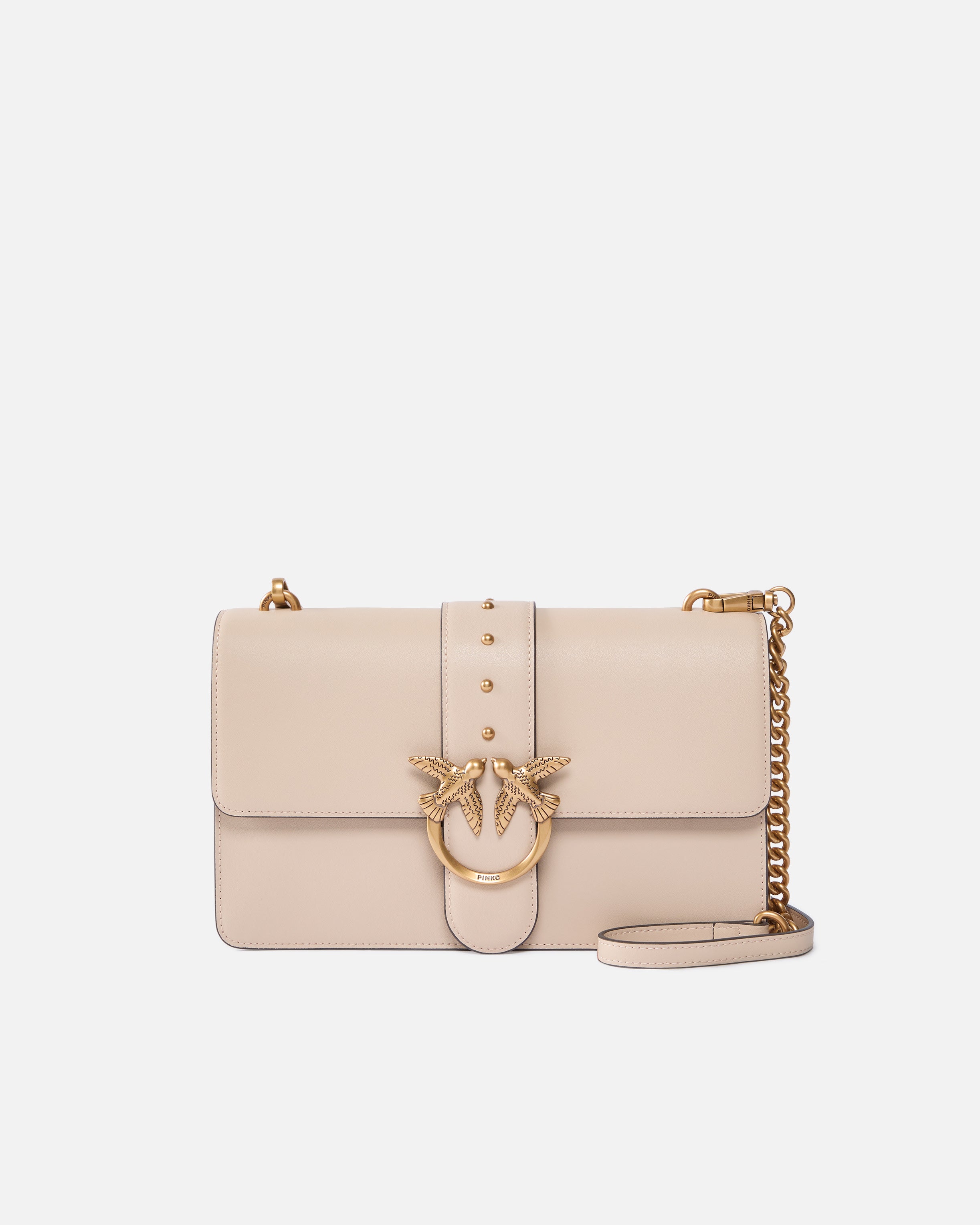 PINKO Borsa Love One Classic St-Beige Grigio Fumo Gold