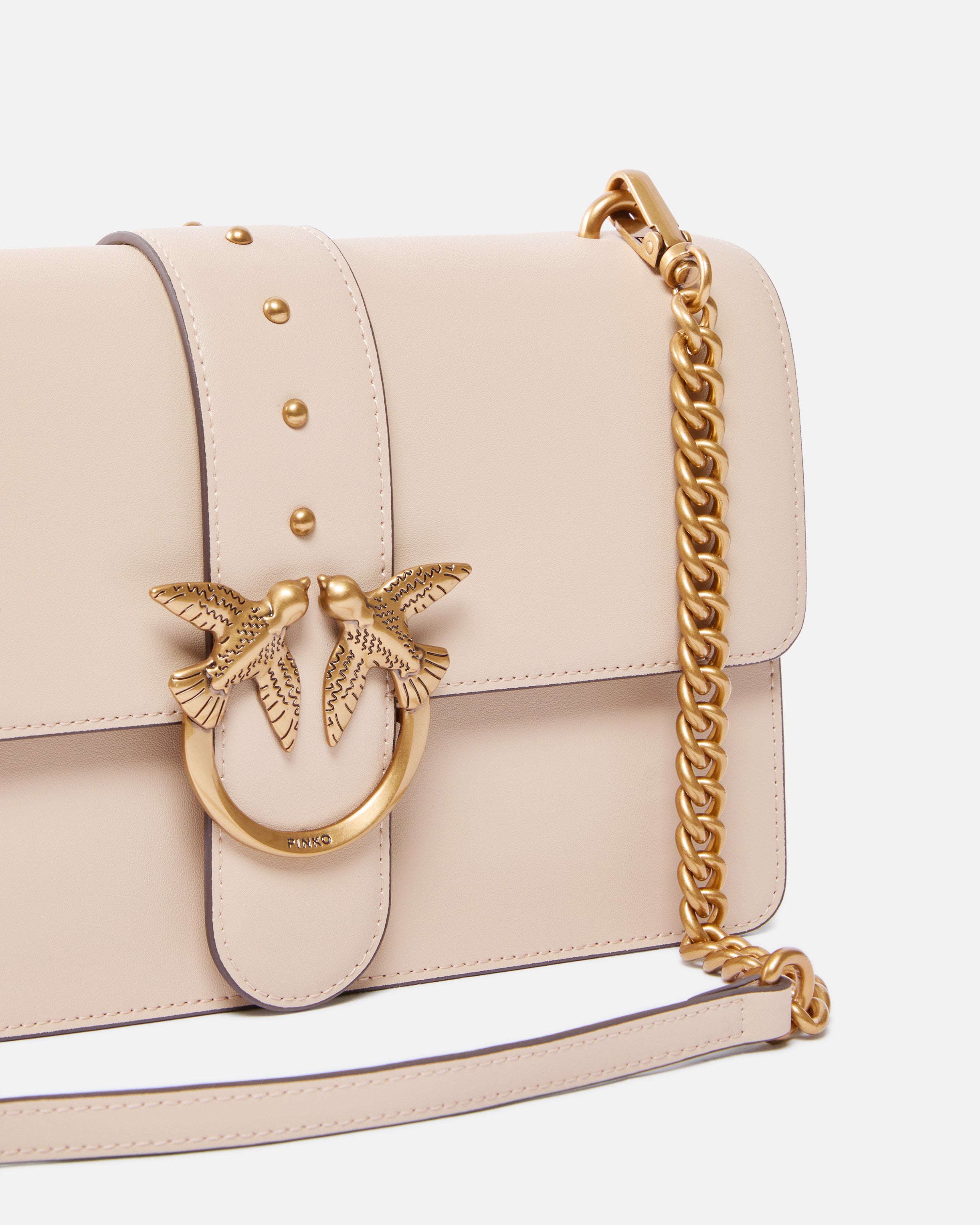 PINKO Borsa Love One Classic St-Beige Grigio Fumo Gold