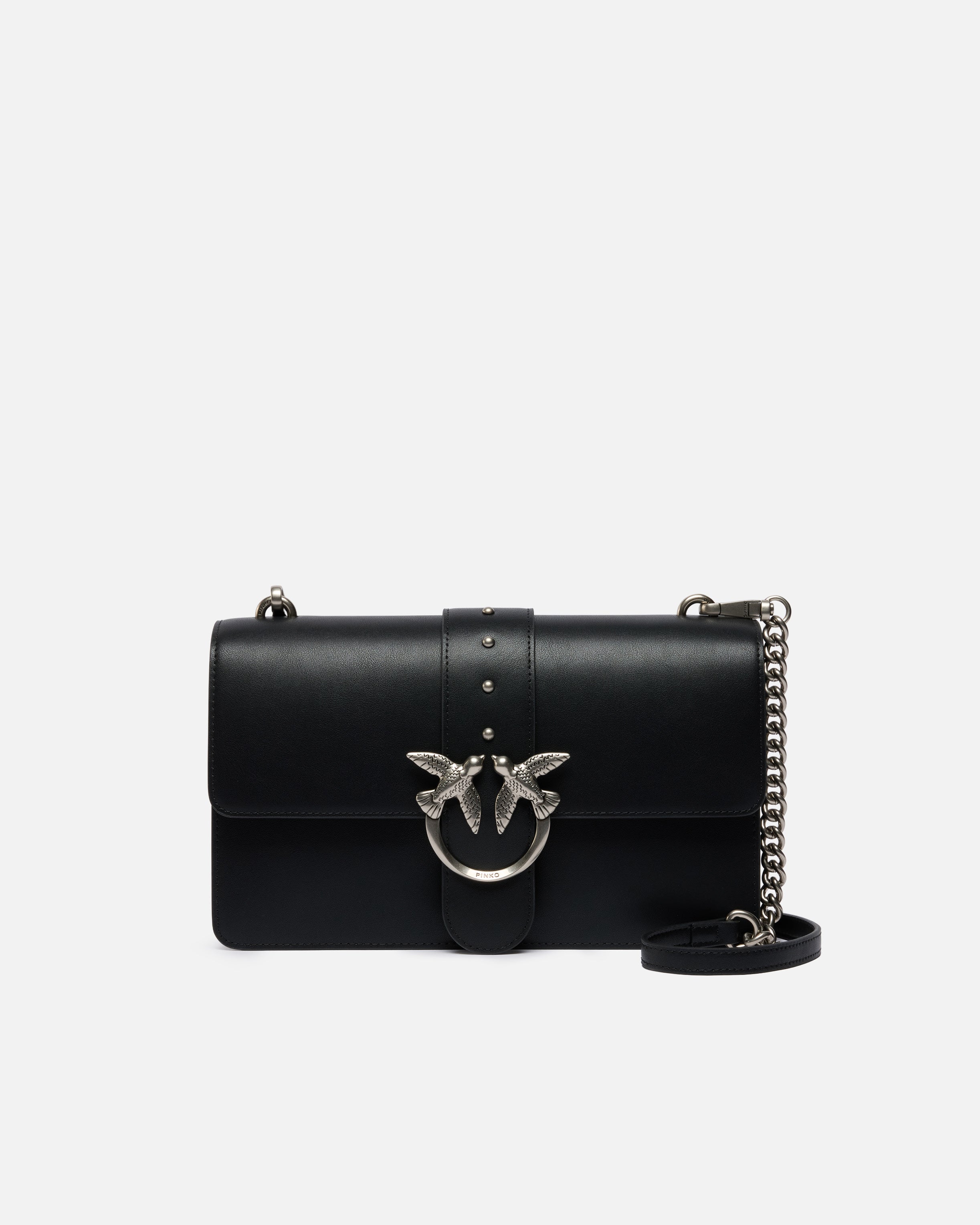PINKO Borsa Love One Classic St-Nero Silver