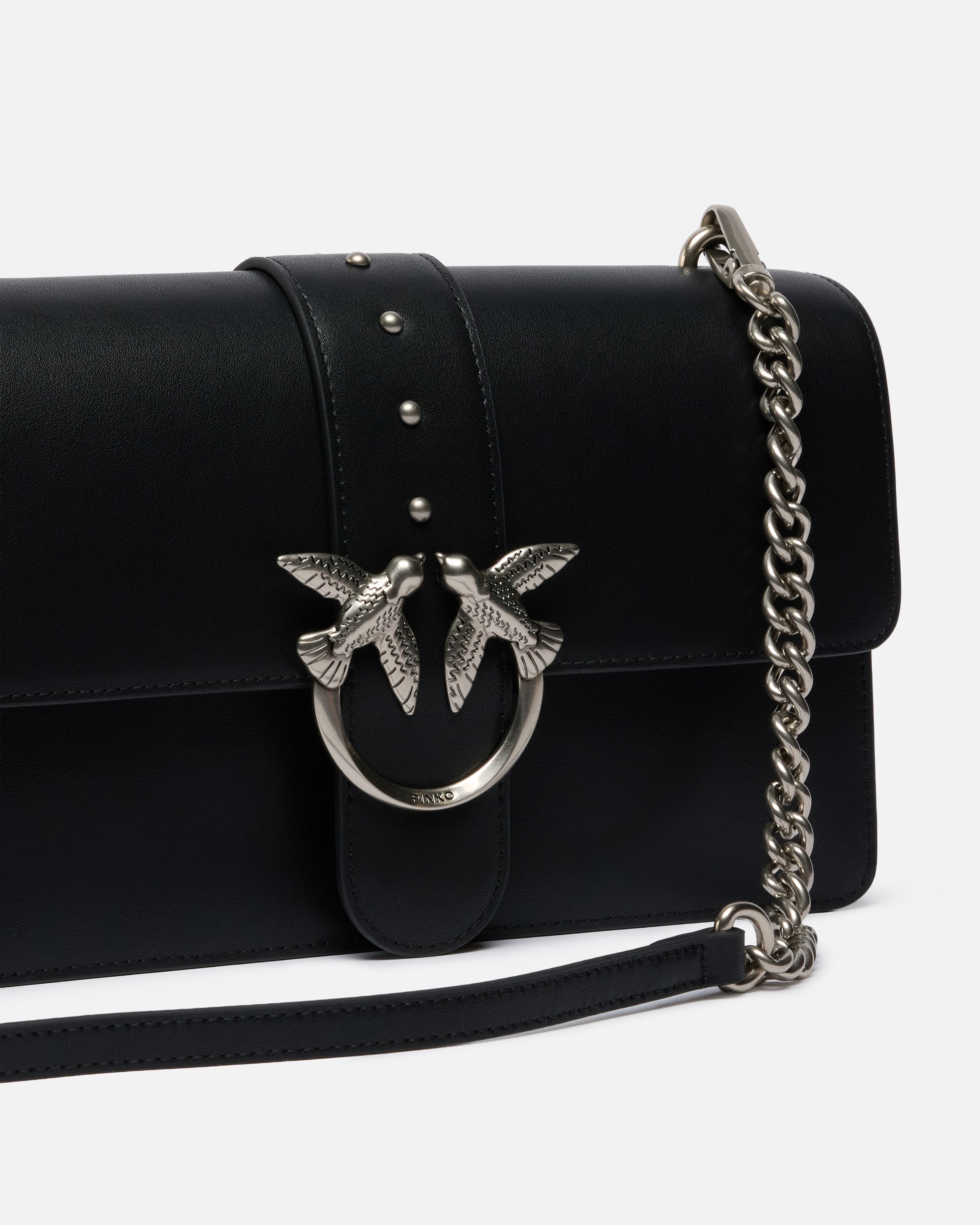 PINKO Borsa Love One Classic St-Nero Silver