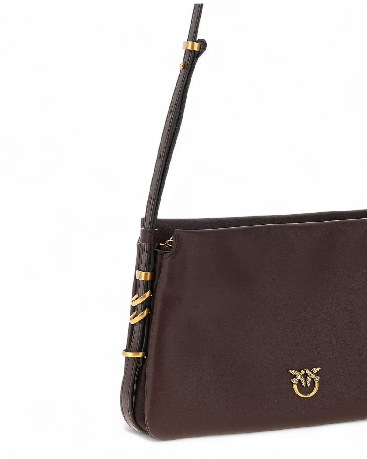 PINKO Borsa Mini One Two Three-Rosso Mogano Gold