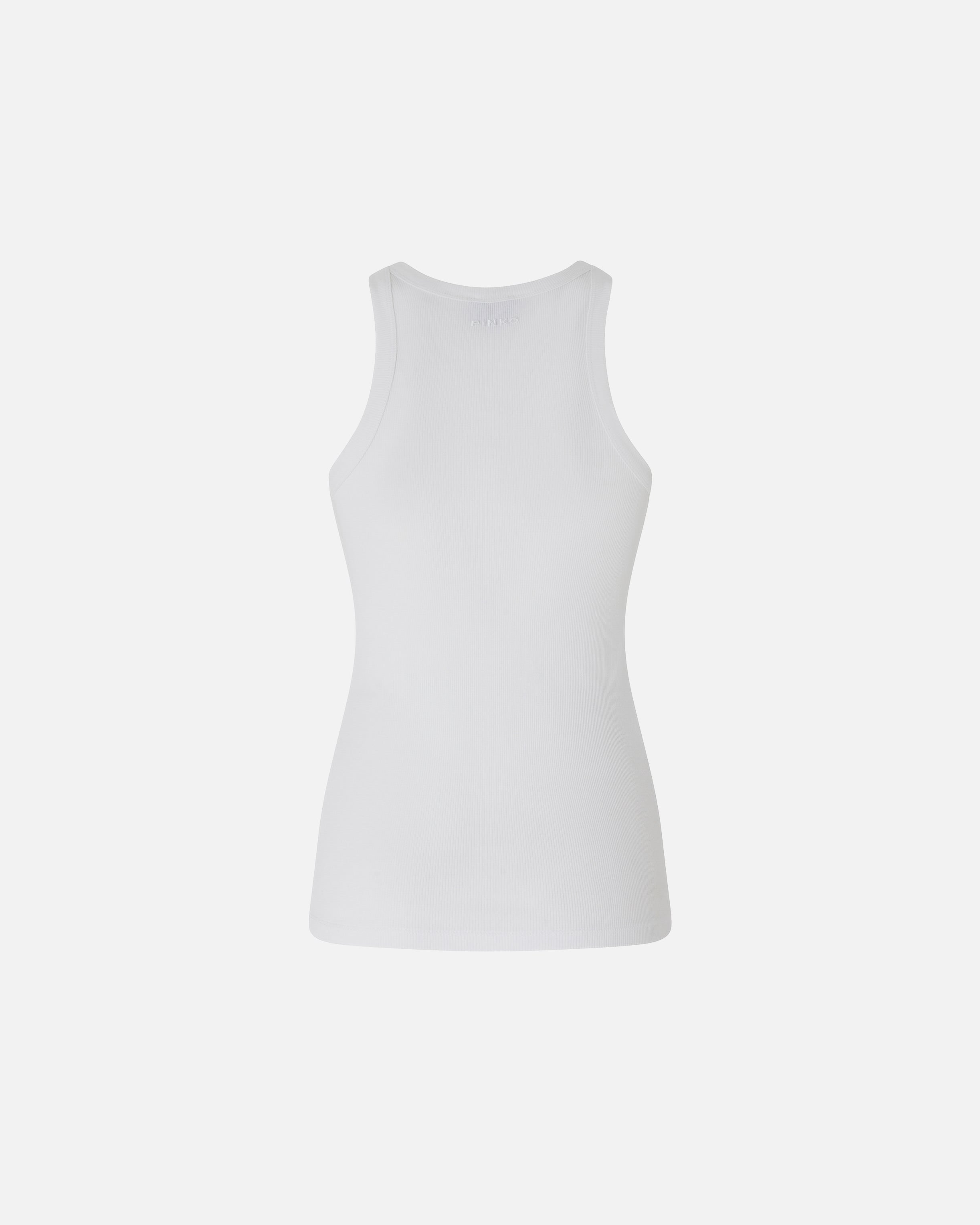 PINKO Canotta Annita Strass Borchie-Bianco