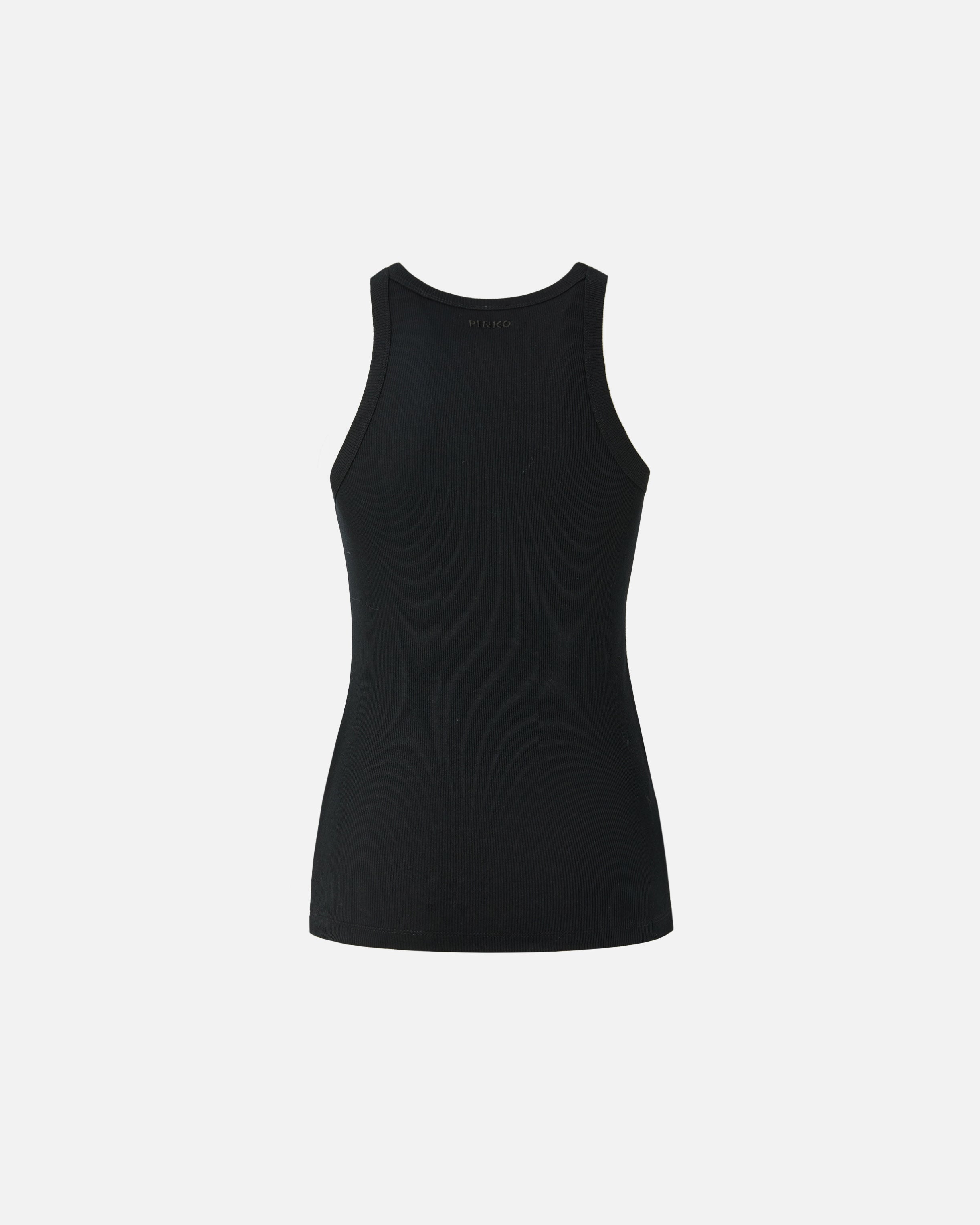 PINKO Canotta Annita Strass Borchie-Nero