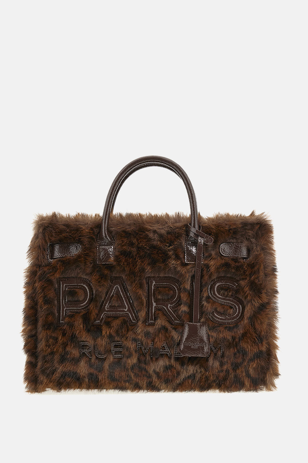 RUE MADAM Borsa ALASKA TOTE-Fur Leopard Marrone