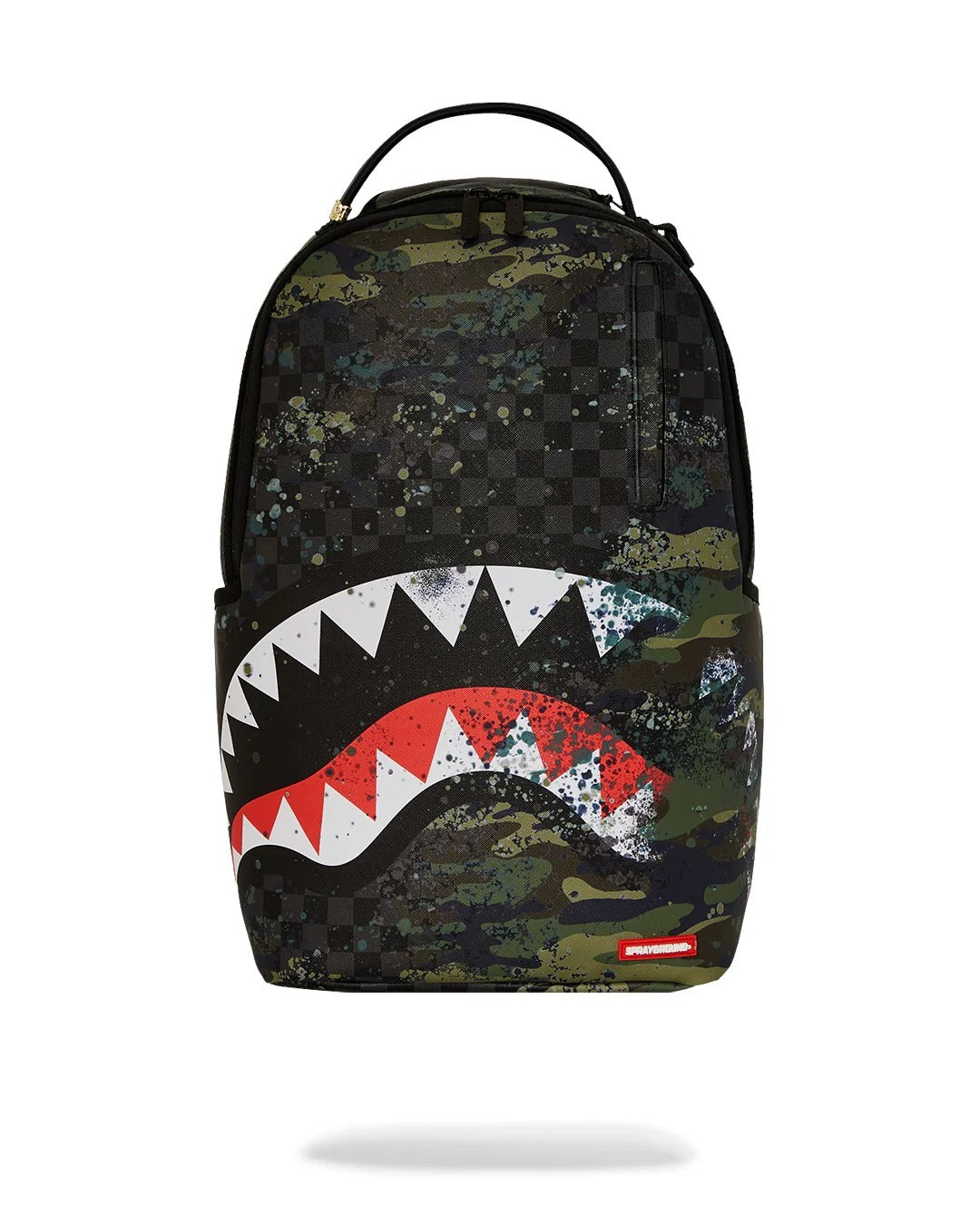 SPRAYGROUND Zaino Camo Splash-Nero Verde Militare