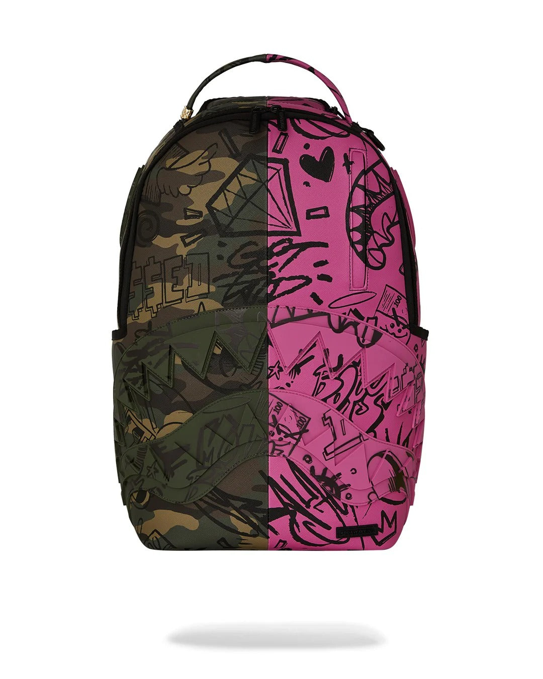 SPRAYGROUND Zaino SPLIT PINK AND CAMO-Verde Militare Rosa