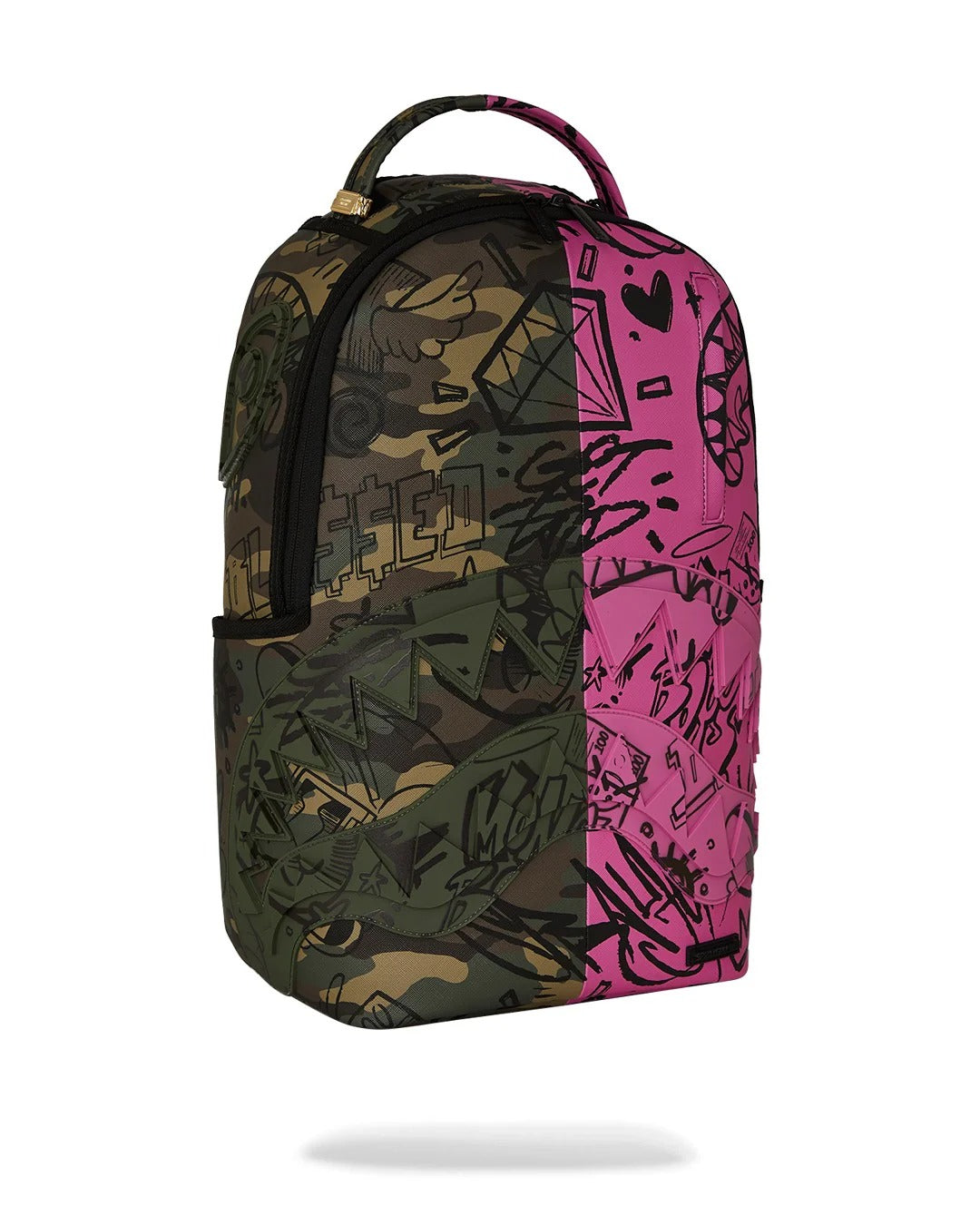 SPRAYGROUND Zaino SPLIT PINK AND CAMO-Verde Militare Rosa