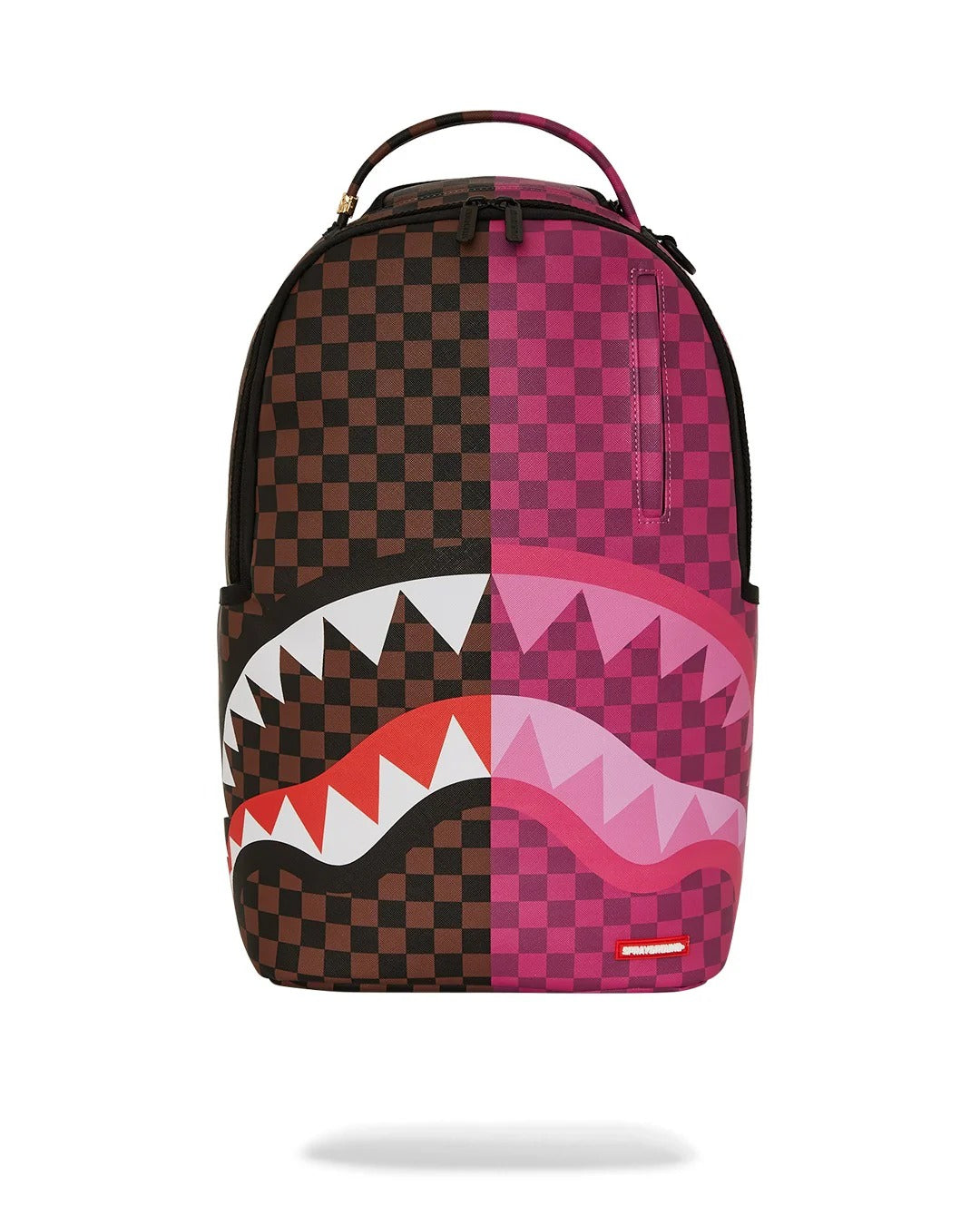 SPRAYGROUND Zaino Split Sharks in Paris Pink Check-Rosa Marrone