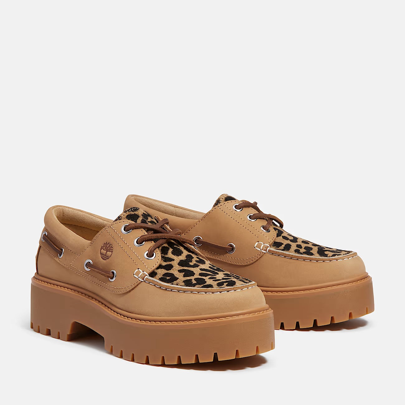 TIMBERLAND Scarpa Donna STONE STREET BOAT SHOE Leopard-Beige