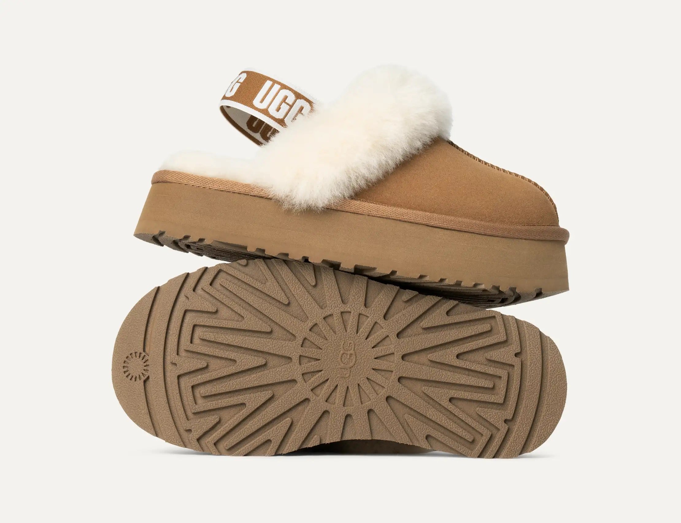 UGG Ciabatta Unisex Bambino FUNKETTE 1130395-Chestnut