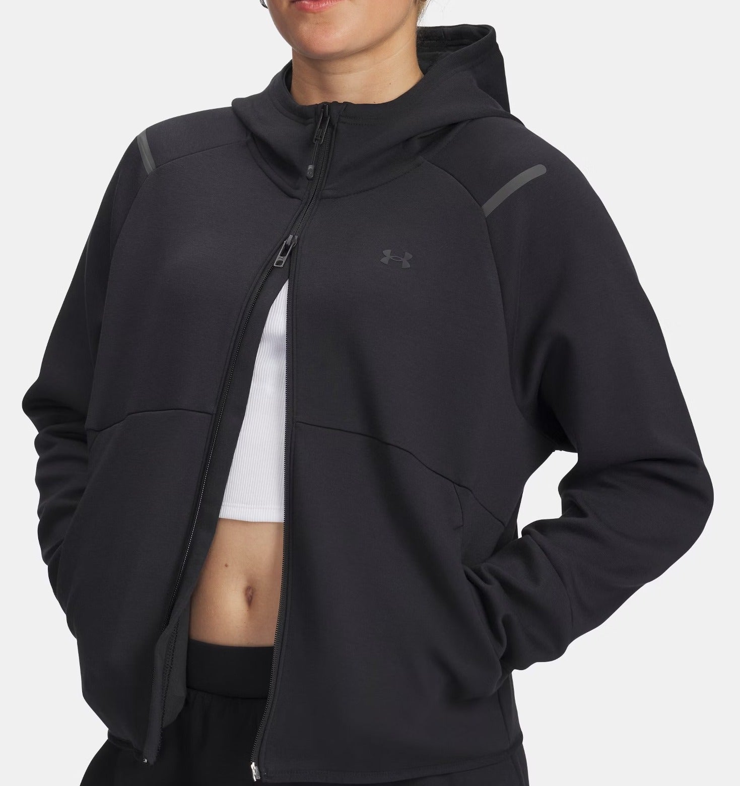 UNDE ARMOUR Felpa Donna UNSTOPPABLE Full Zip-Black