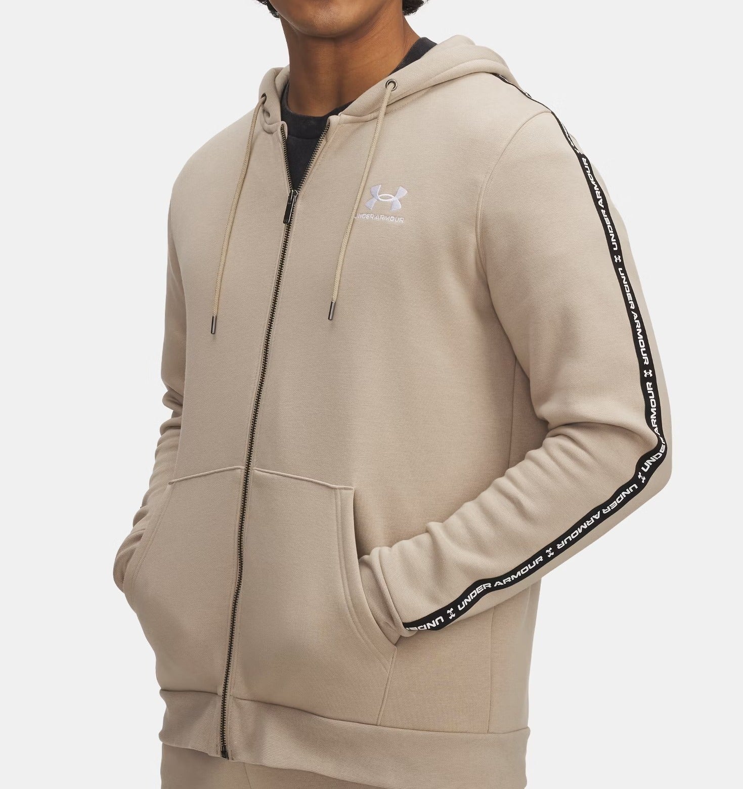UNDER ARMOUR Felpa Uomo ICON Taping Full Zip-City Khaki