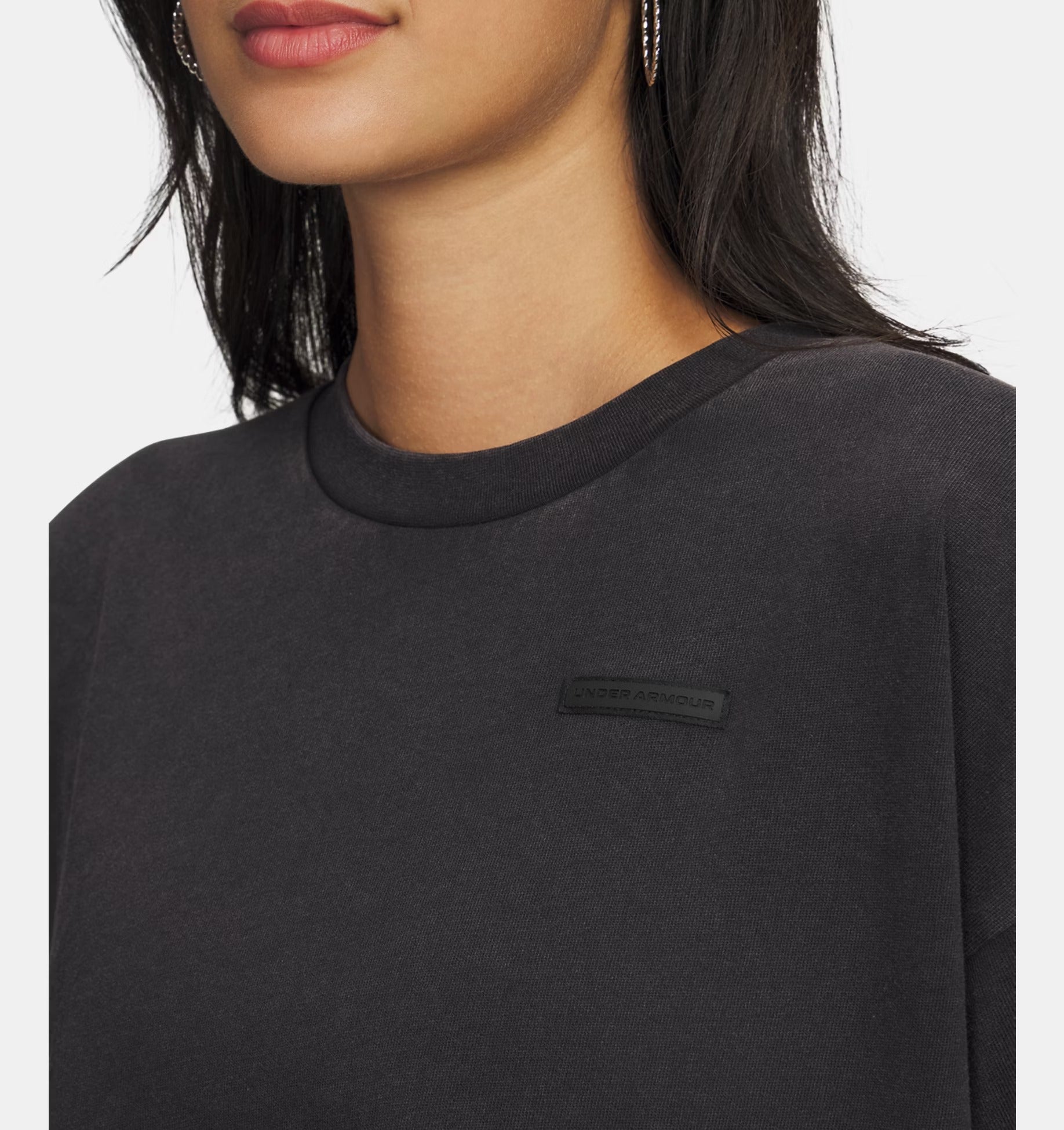 UNDER ARMOUR T-Shirt Donna Boxy Wash Heavyweight-Black