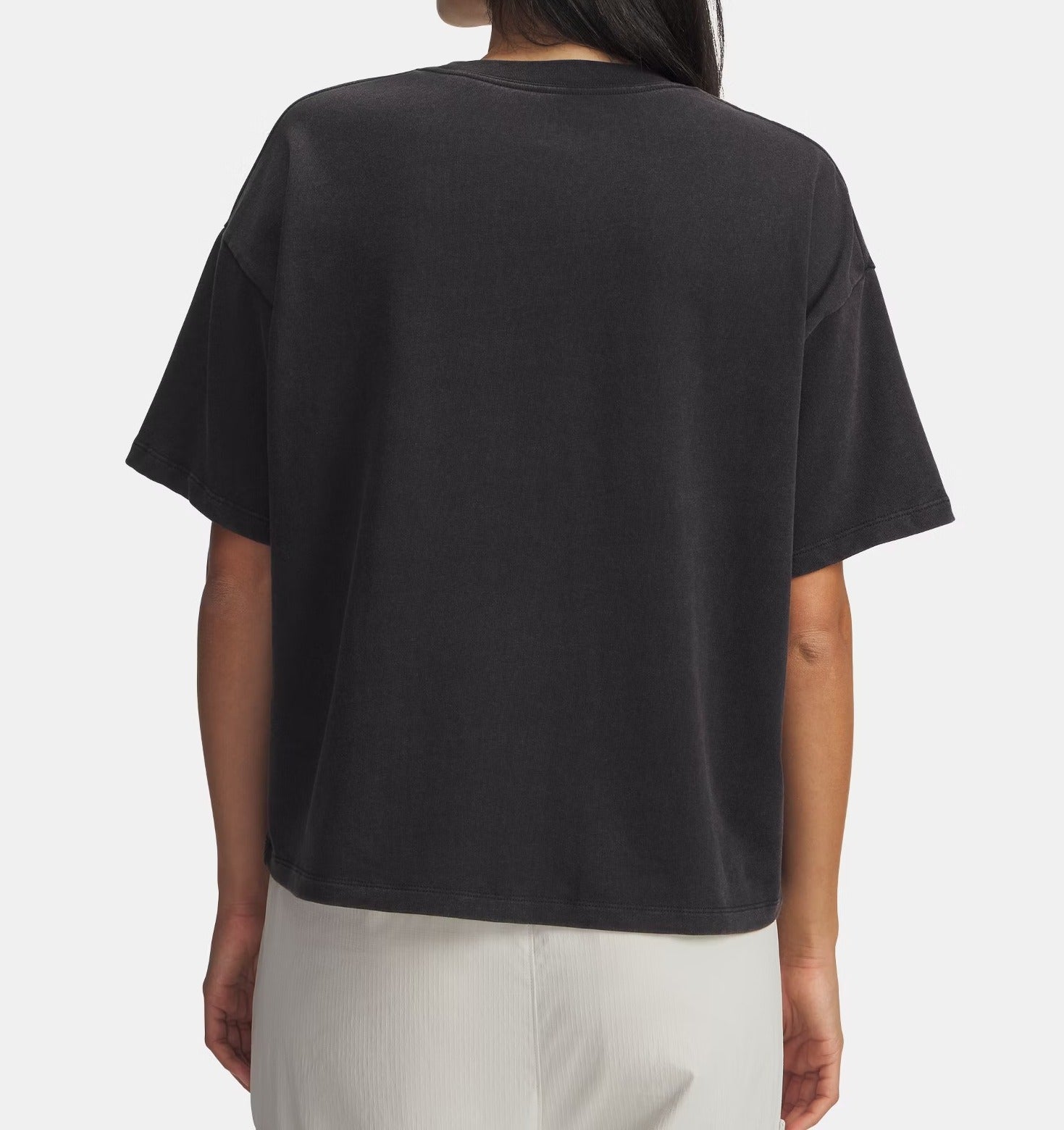 UNDER ARMOUR T-Shirt Donna Boxy Wash Heavyweight-Black